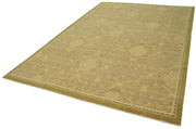 Handmade Wool Area Rug – Classic Yellow Vintage Turkish Rug 9'2''x12'1'' Cotton Wool Carpet