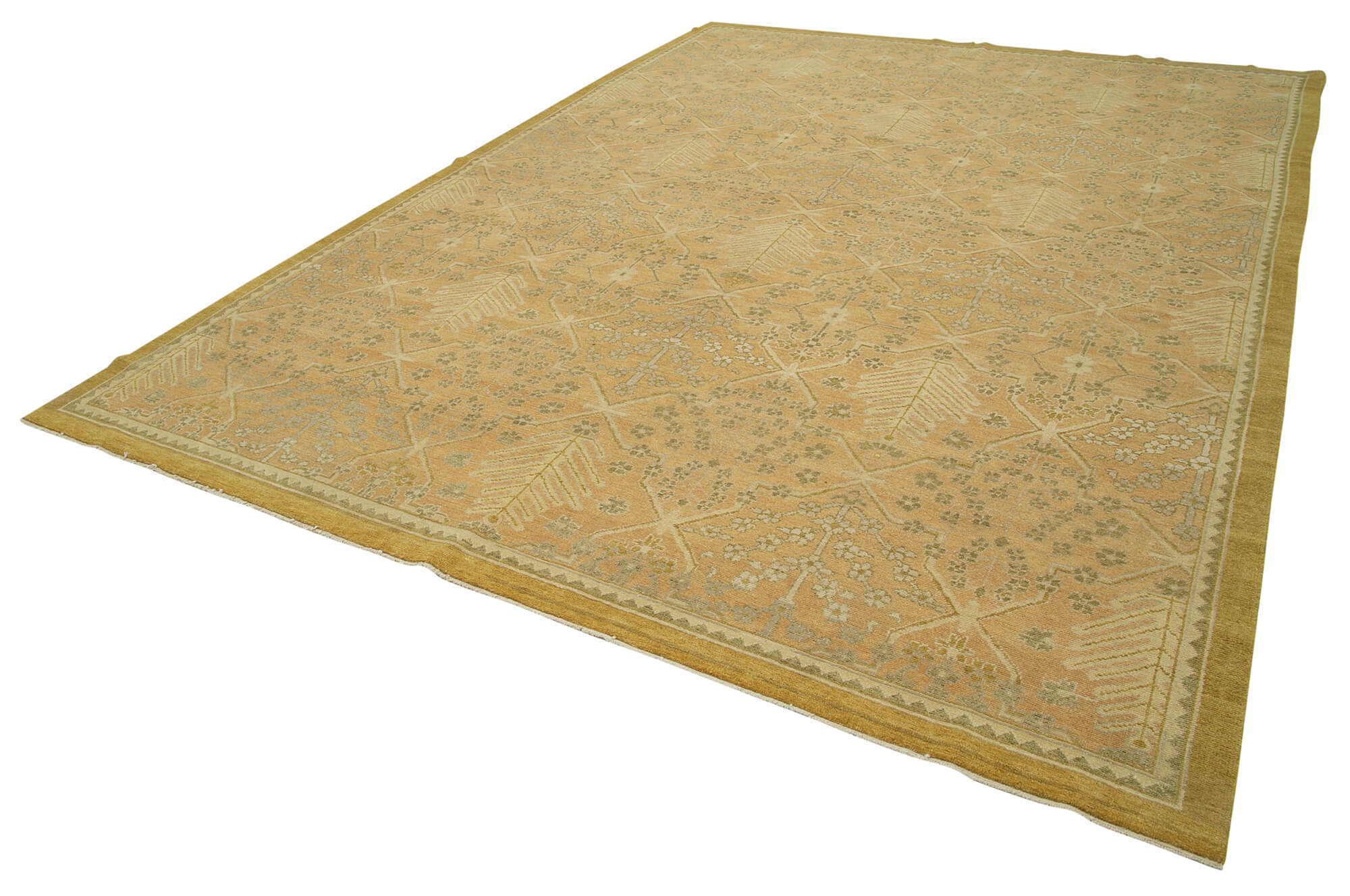 Handmade Wool Area Rug – Tebriz Classic Red Vintage Cotton Rug 9'1''x12'8''