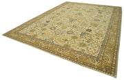 Handmade Wool Area Rug – Tebriz Classic Beige Cotton Wool Rug 9'10''x14'1''
