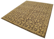 Handmade Wool Area Rug – Classic Brown Cotton Wool Rug 8x10 Feet Vintage Style