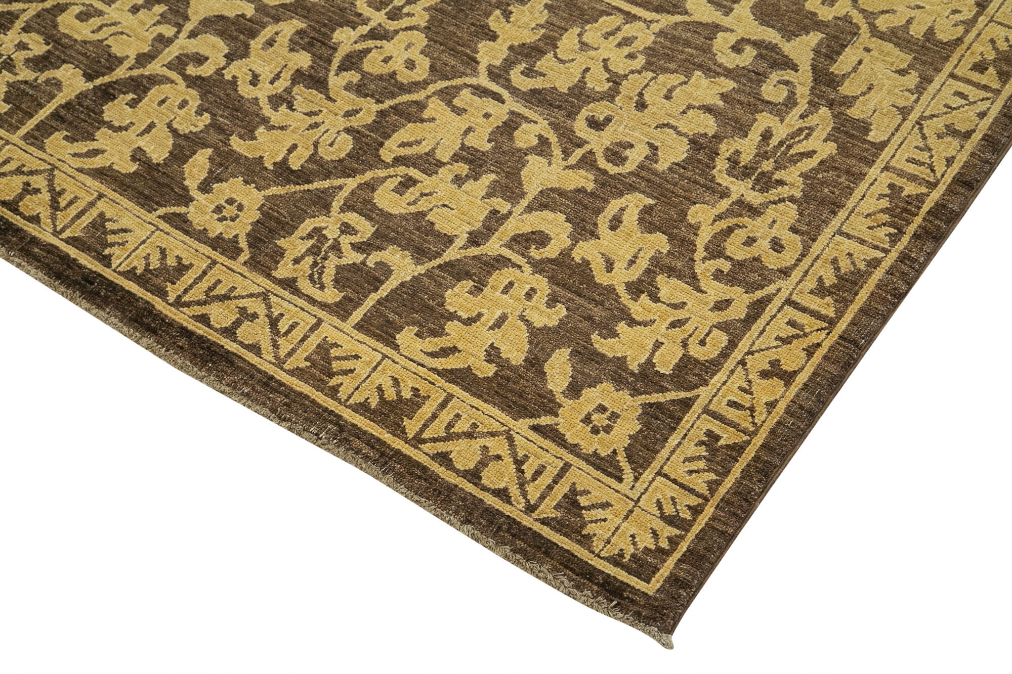 Handmade Wool Area Rug – Classic Brown Cotton Wool Rug 8x10 Feet Vintage Style