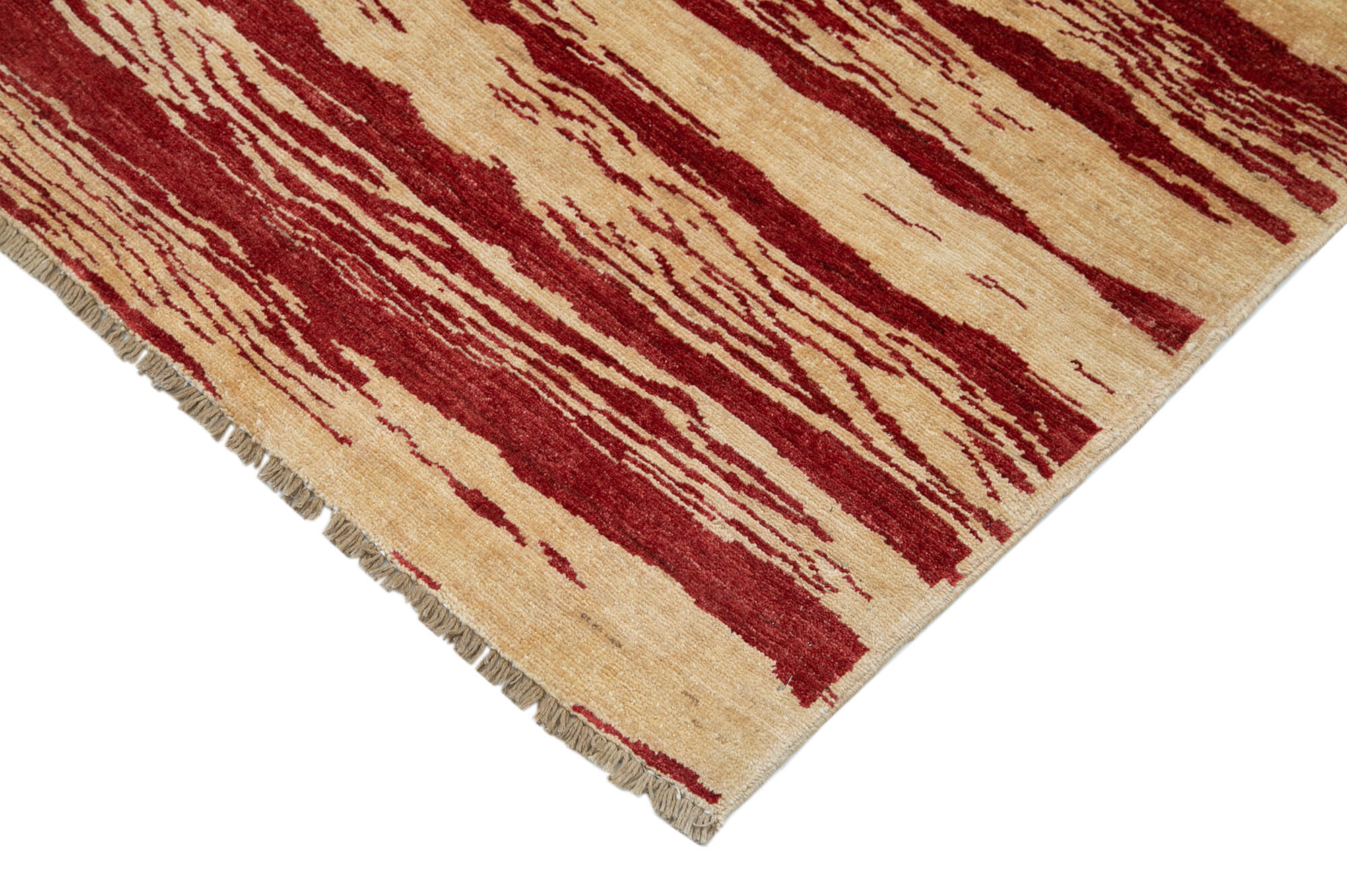 Handmade Wool Area Rug - Tebriz Red Vintage Turkish Rug 5'8''x7'8'' Classic Cotton