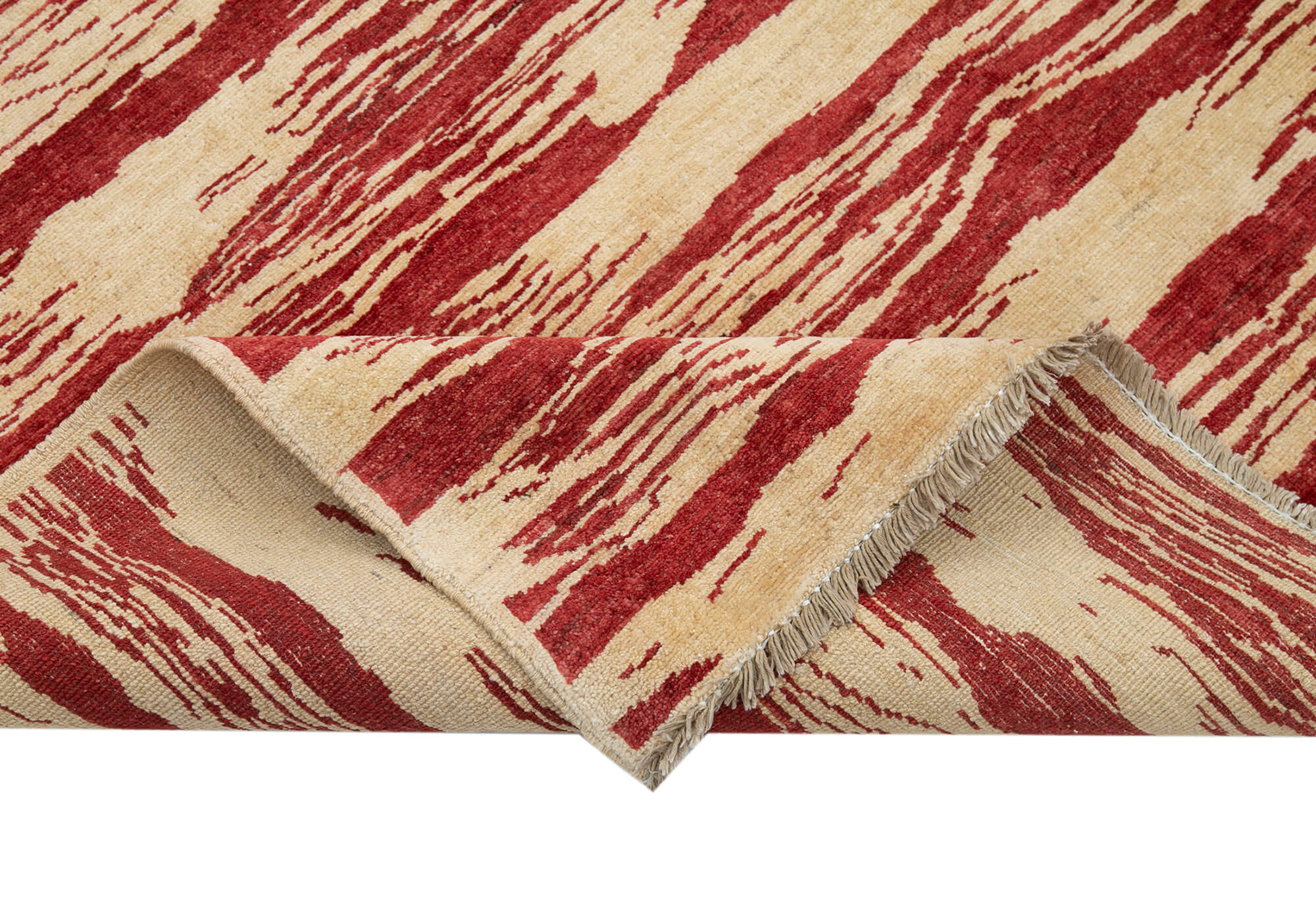 Handmade Wool Area Rug - Tebriz Red Vintage Turkish Rug 5'8''x7'8'' Classic Cotton