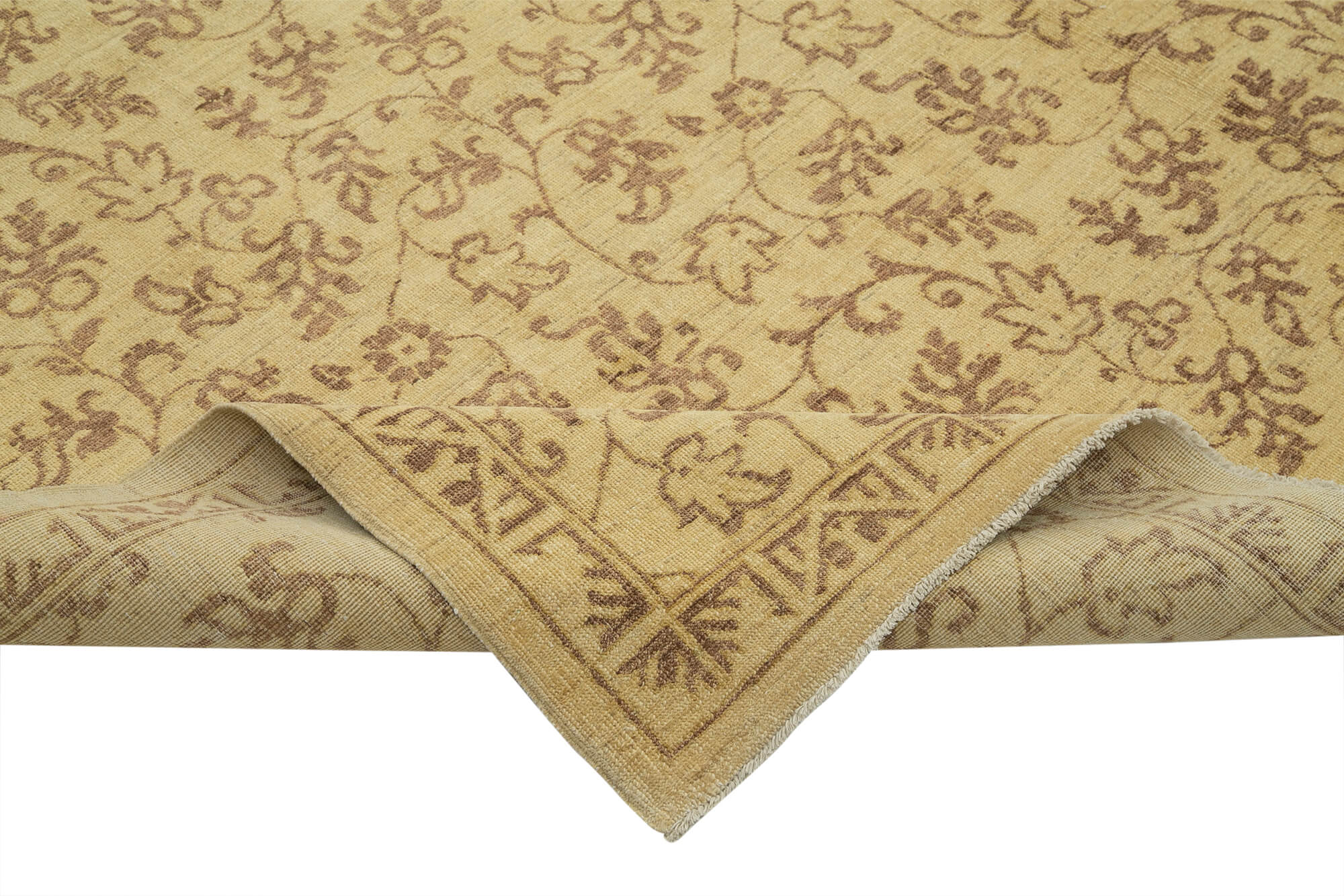 Handmade Wool Area Rug – Tebriz Classic Beige Cotton Wool Rug 8'2''x9'7''