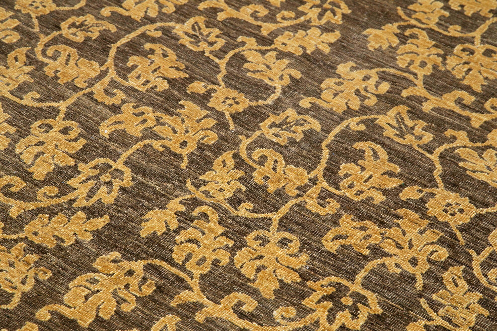 Handmade Wool Area Rug – Classic Brown Turkish Hand Knotted Rug 6'1''x8'8''