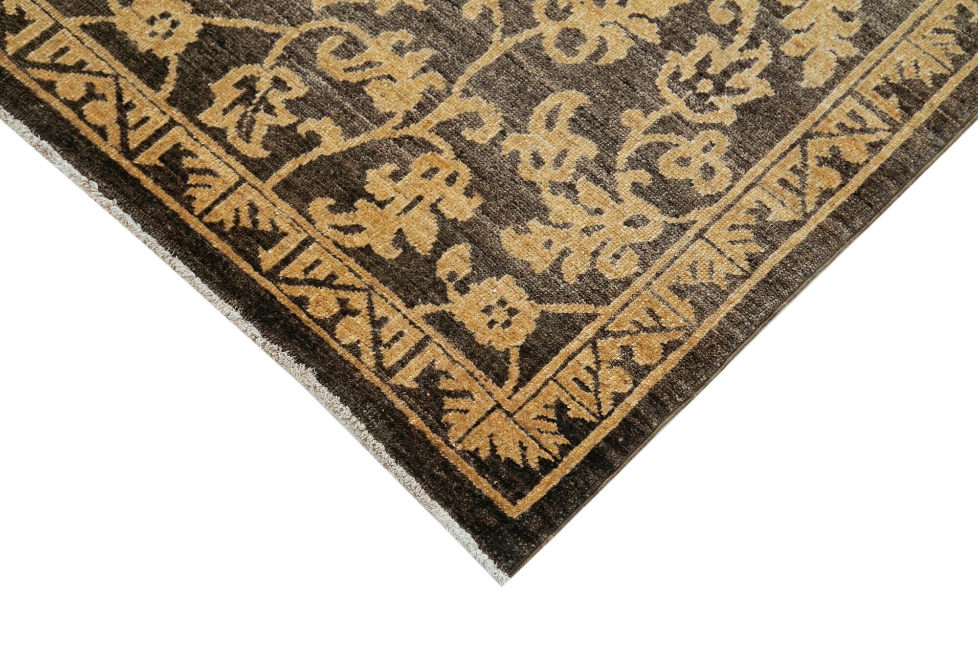 Handmade Area Rug - Classic Brown Wool Cotton Rug 5'11''x9'1'' by Agacan