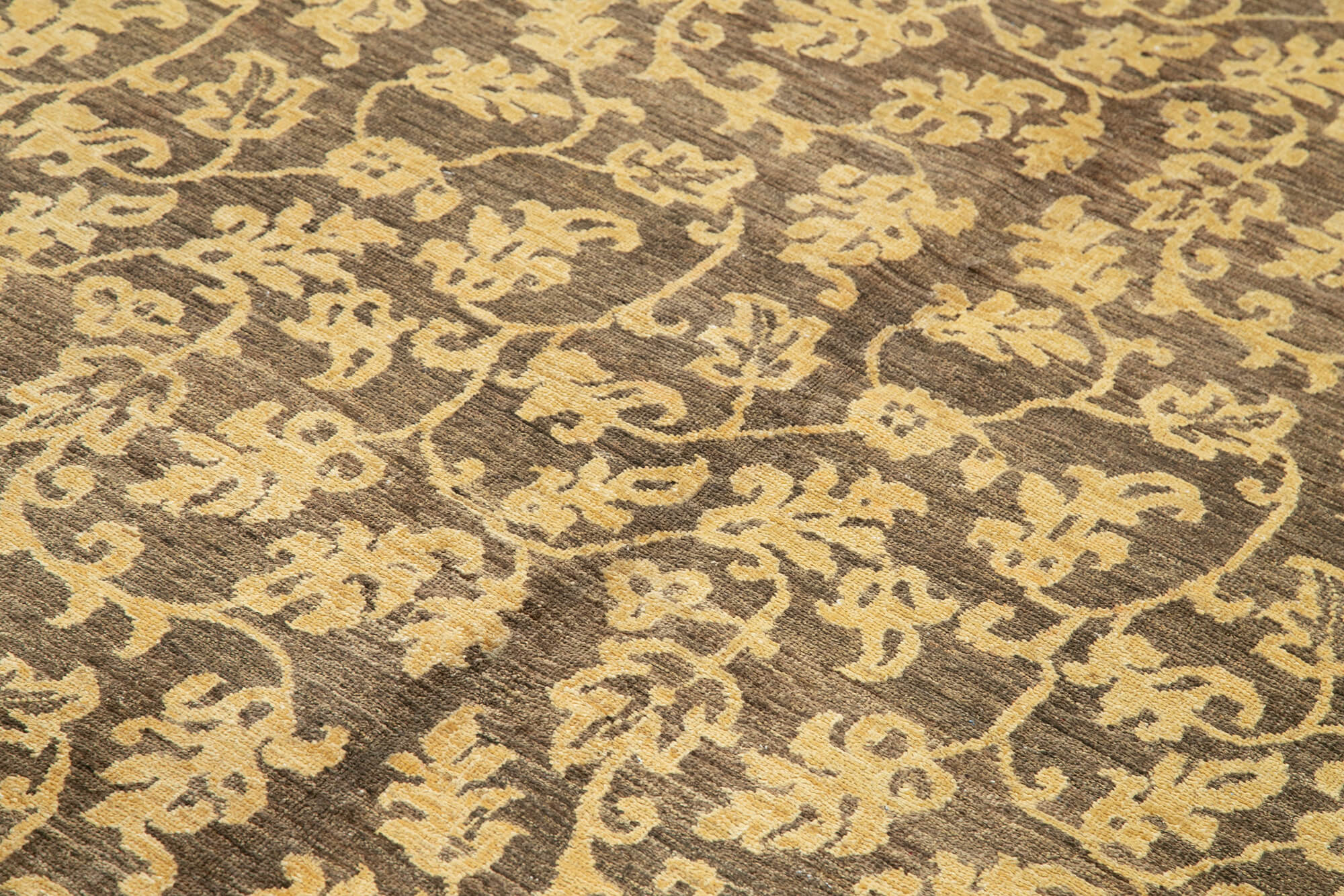 Handmade Wool Area Rug – Tebriz Brown Classic Cotton Wool Rug 6'x8'9''
