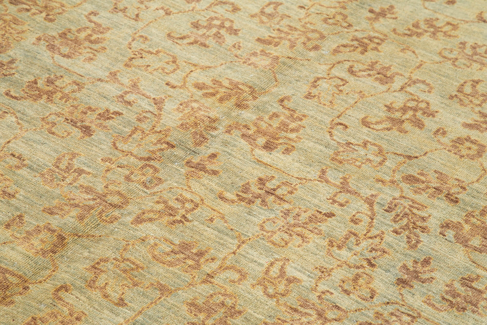Handmade Wool Area Rug - Tebriz Brown Classic Cotton Wool Rug 6'3''x8'6''
