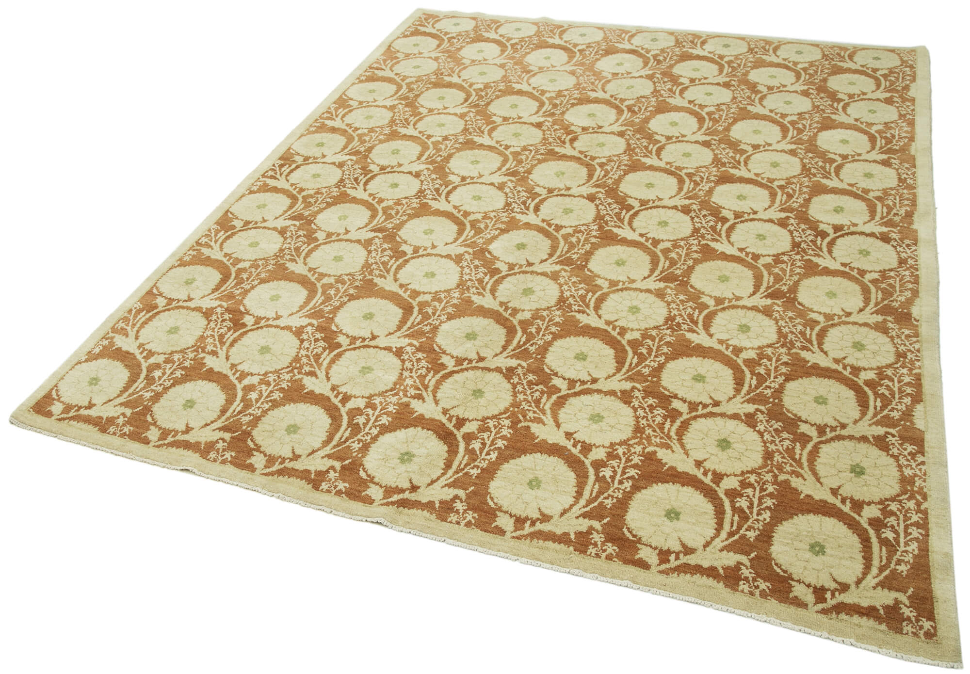 Handmade Wool Area Rug | Vintage Hand Knotted Rug - Durable Cotton Wool Blend 6'x7'10''