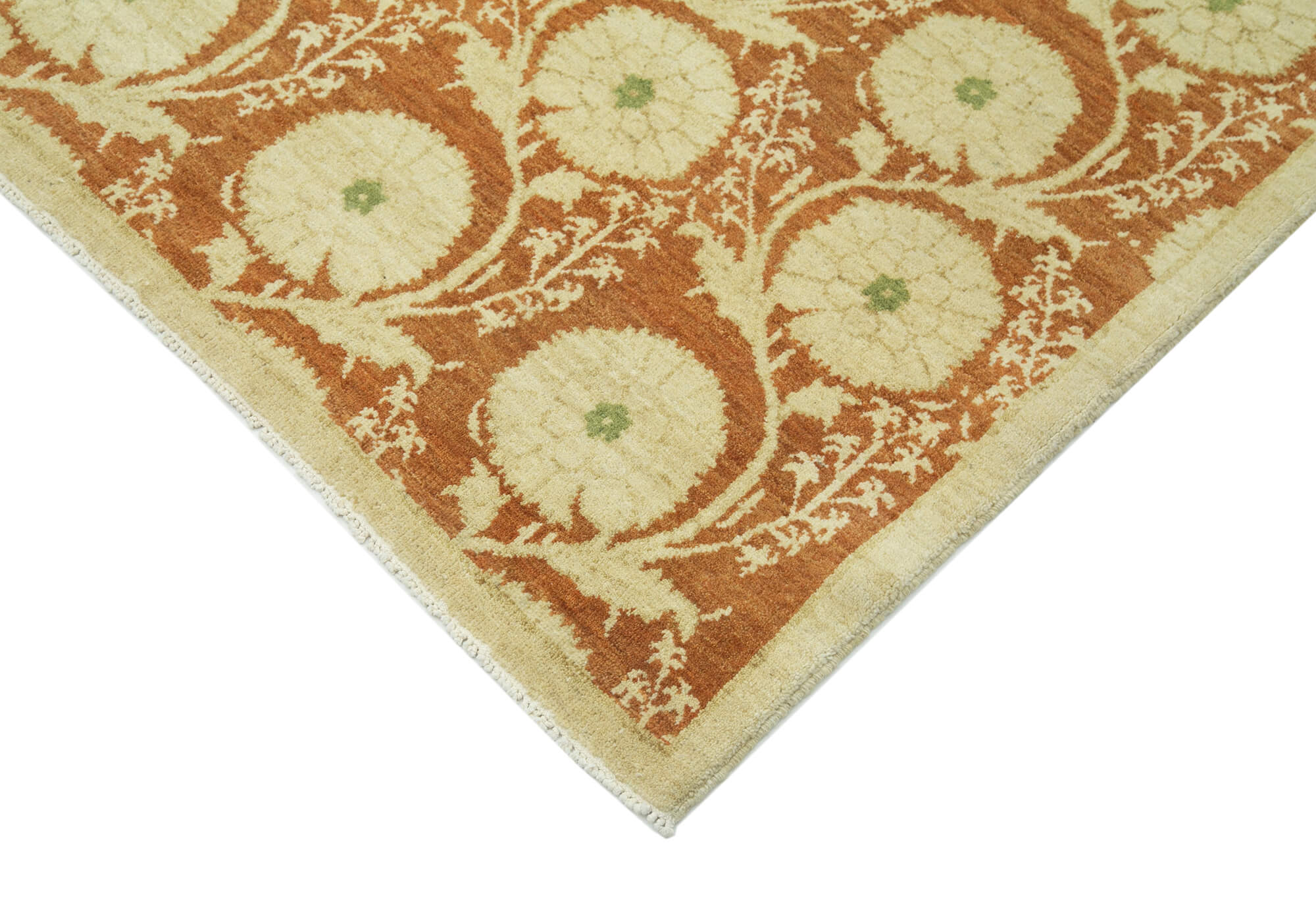 Handmade Wool Area Rug | Vintage Hand Knotted Rug - Durable Cotton Wool Blend 6'x7'10''