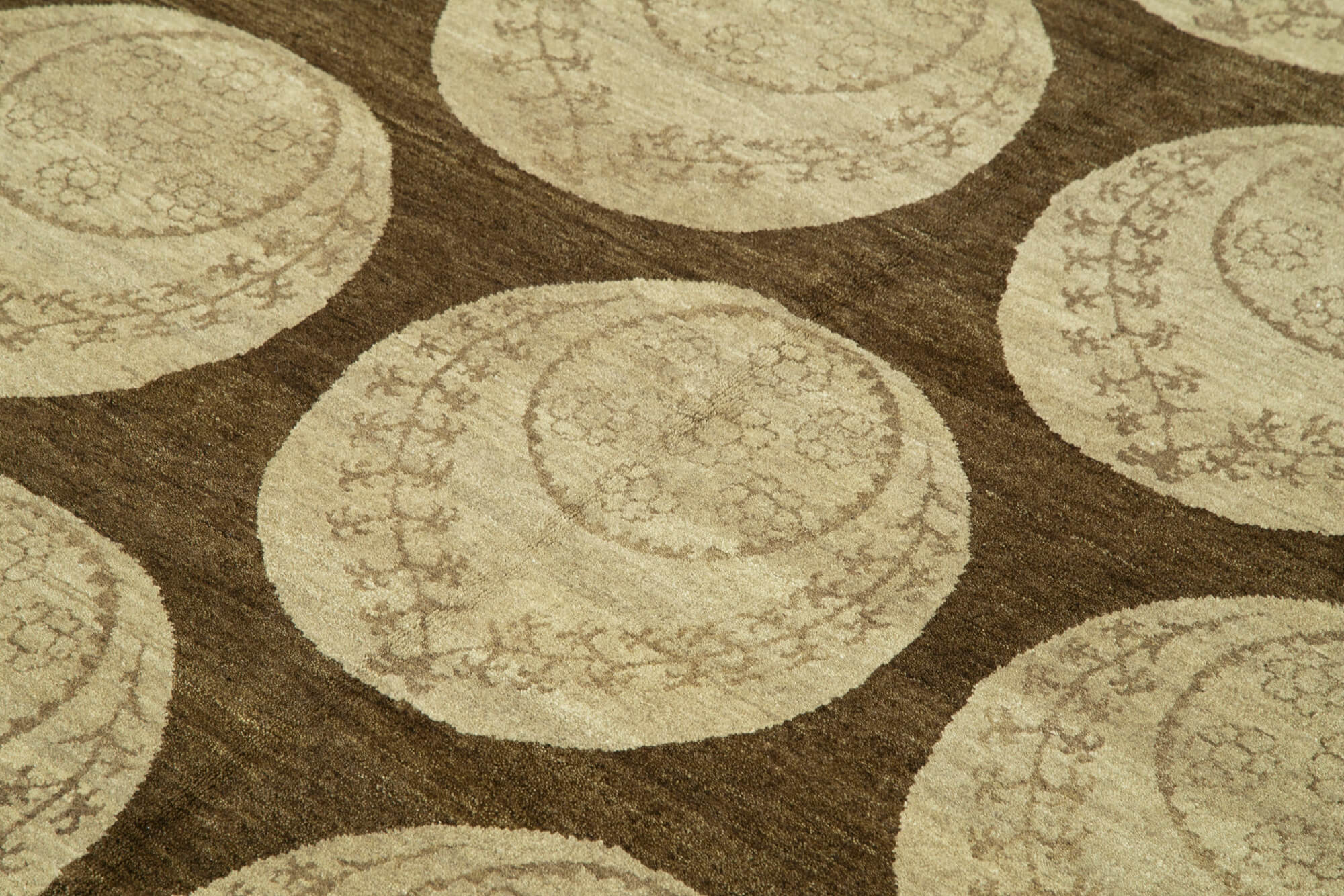 Handmade Wool Area Rug – Tebriz Brown Classic Cotton Wool Rug 5'10"x8'2"