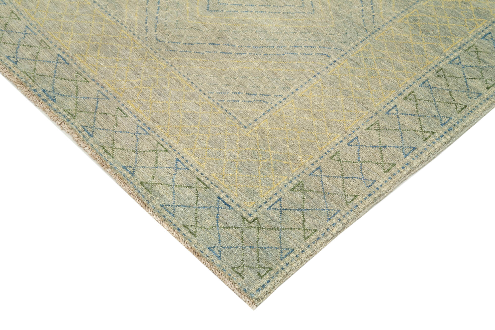 Handmade Wool Area Rug – Tebriz Classic Blue Cotton Wool Carpet 6'2''x8'10''