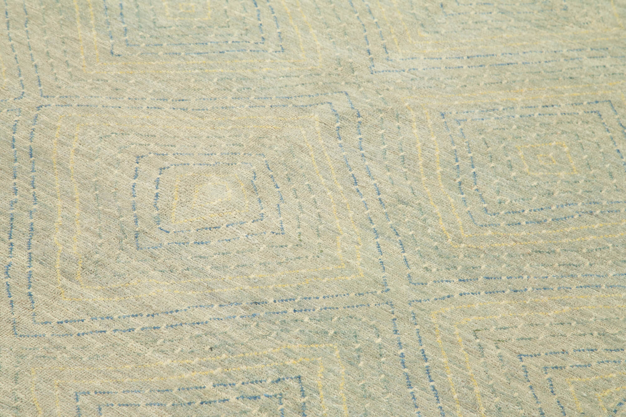 Handmade Wool Area Rug – Tebriz Classic Blue Cotton Wool Carpet 6'2''x8'10''