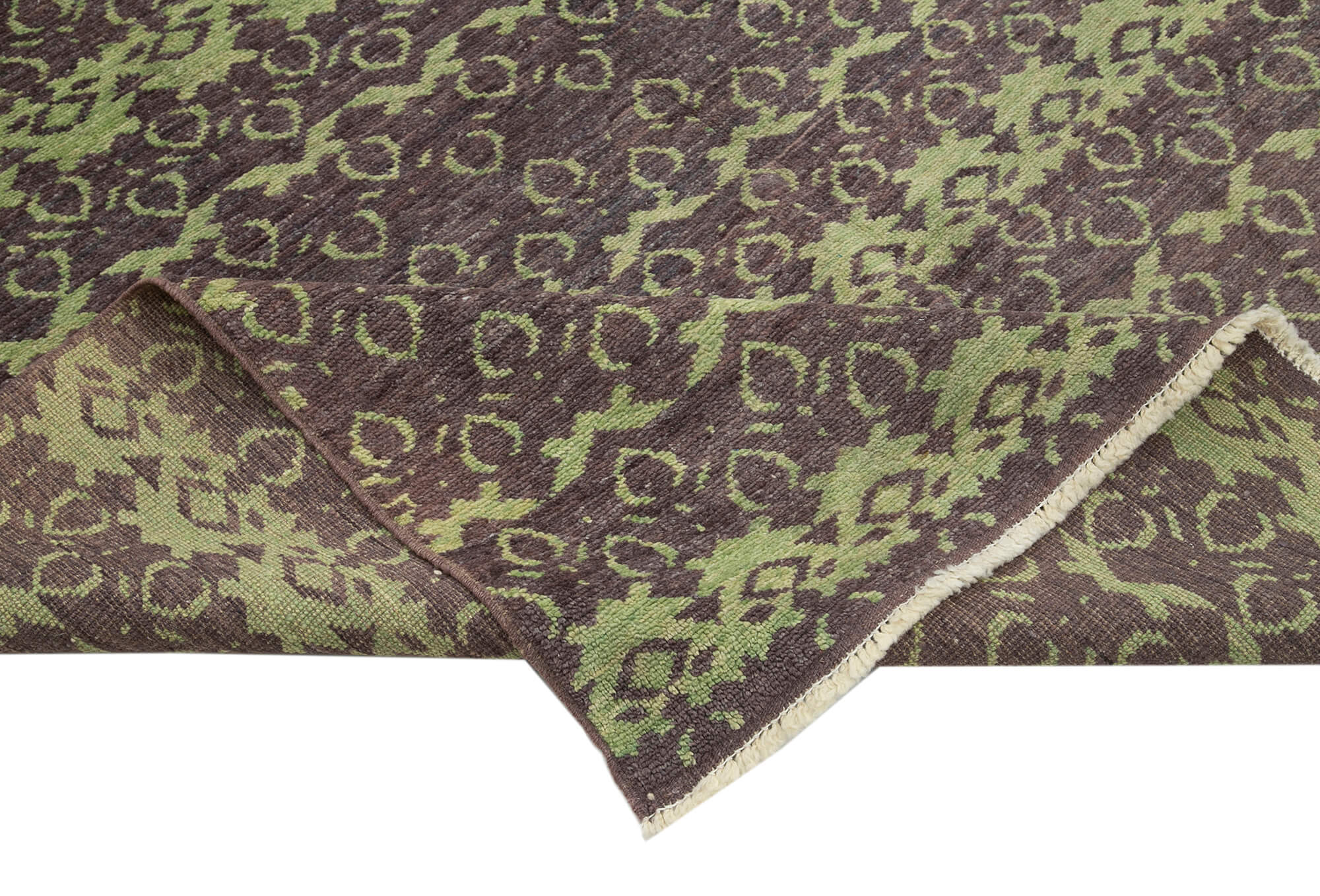 Handmade Wool Area Rug – Purple Classic Cotton Wool Vintage Turkish Carpet 6'3''x8'6''