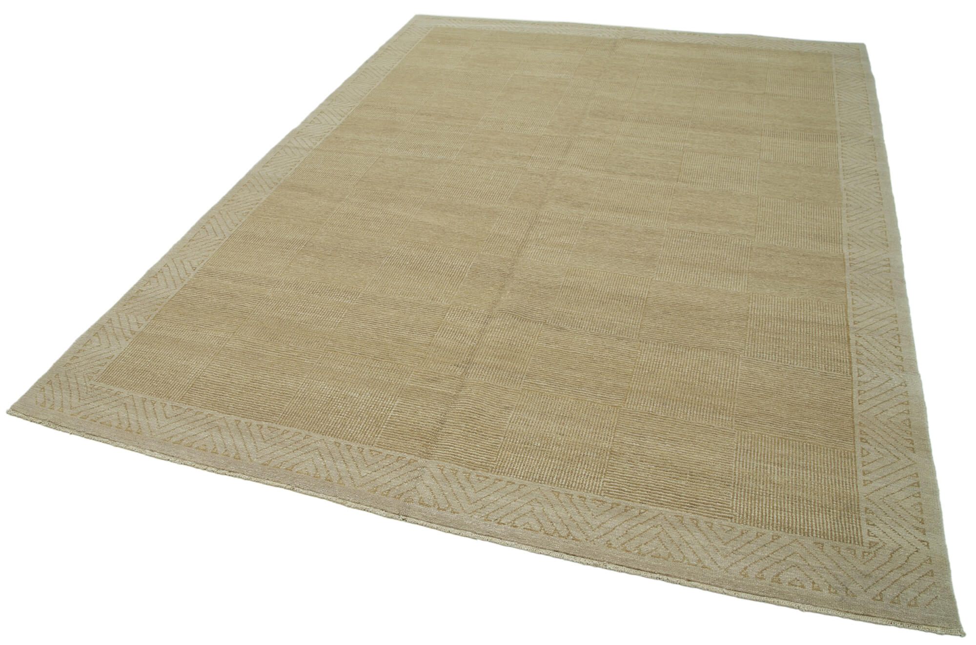 Handmade Wool Area Rug | Tebriz Classic Beige 7x10 Cotton Wool Rug by Agacan