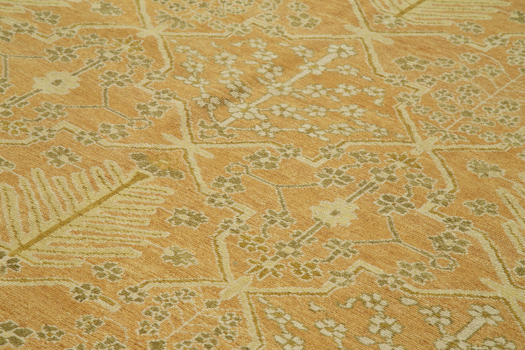 Handmade Wool Area Rug – Classic Beige Carpet 8x10, Soft Cotton Wool Rug
