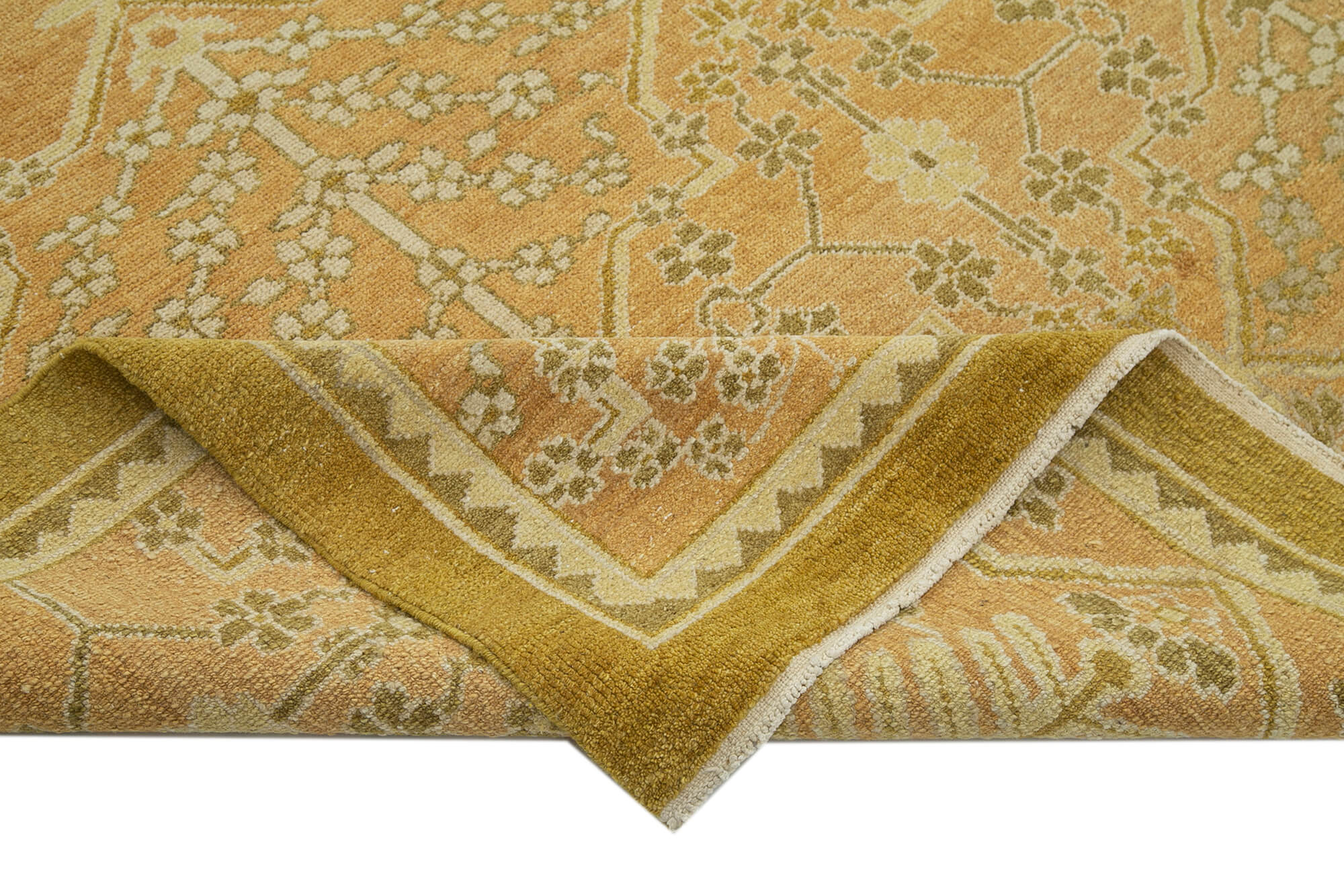 Handmade Wool Area Rug – Classic Beige Carpet 8x10, Soft Cotton Wool Rug