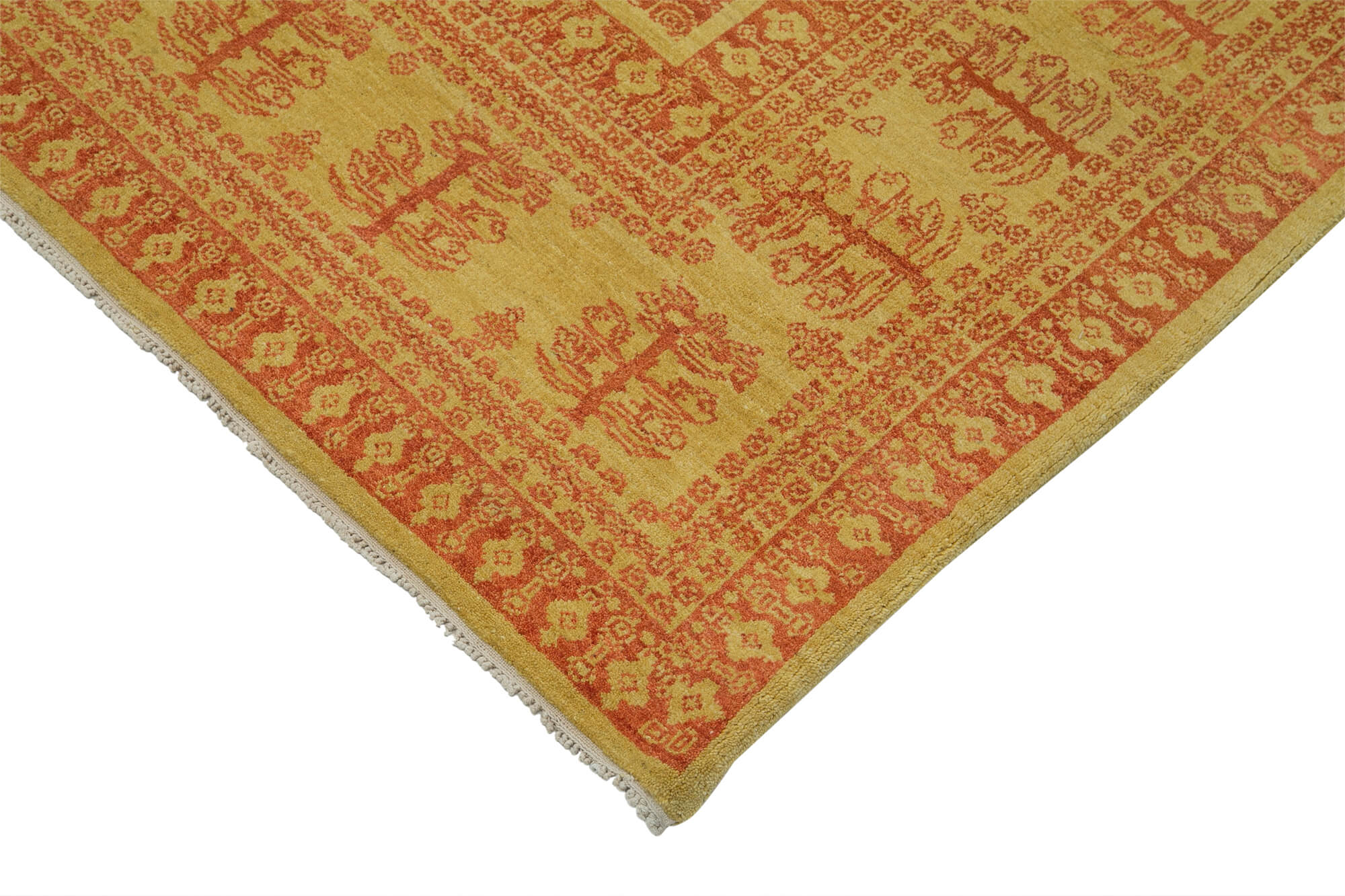 Handmade Wool Area Rug – Tebriz Classic Red 8'10'' x 11'11'' Cotton Wool Blend