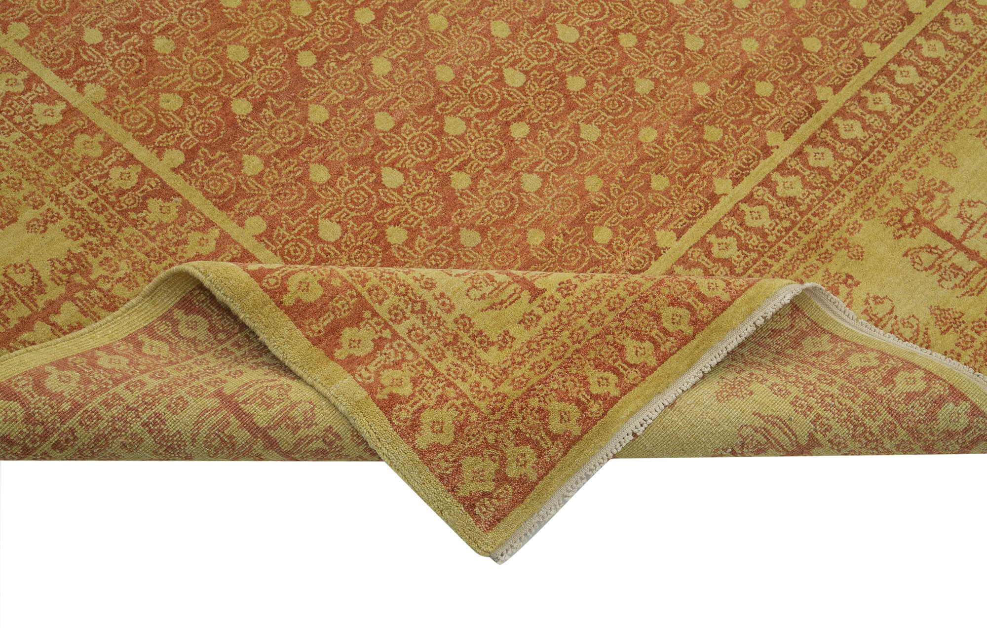 Handmade Wool Area Rug – Tebriz Classic Red 8'10'' x 11'11'' Cotton Wool Blend
