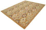 Handmade Wool Area Rug – Classic Beige Carpet, 7x10 Cotton Wool Rug