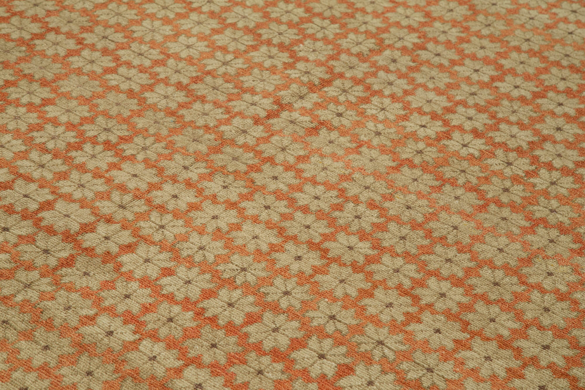 Handmade Wool Area Rug – Classic Beige Vintage Turkish Carpet 8'2" x 10'1"