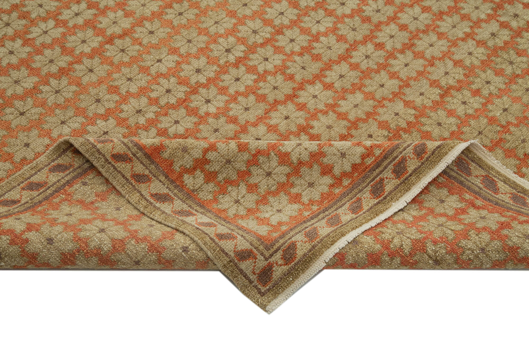 Handmade Wool Area Rug – Classic Beige Vintage Turkish Carpet 8'2" x 10'1"