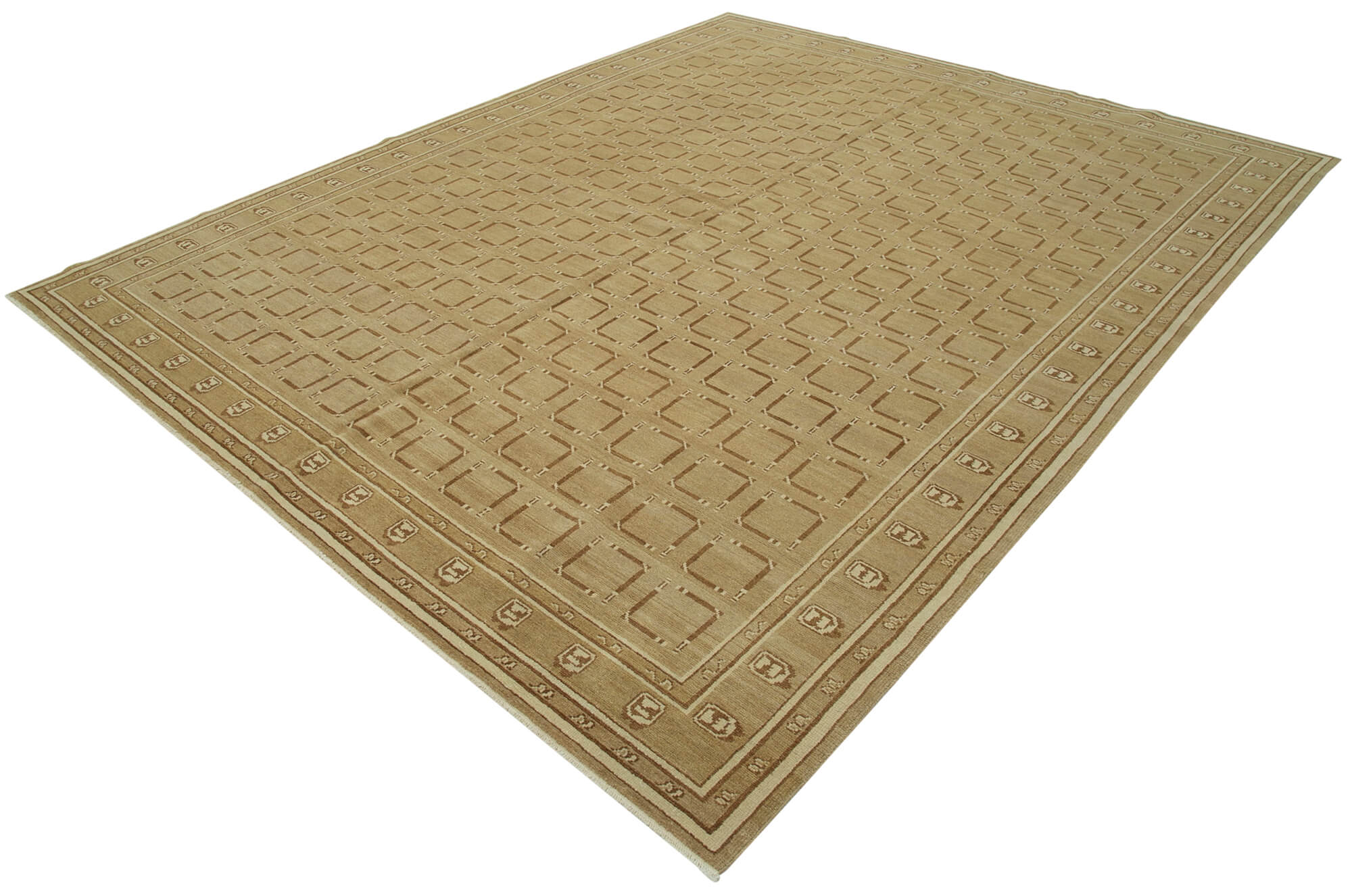 Handmade Wool Area Rug – Classic Brown Vintage Turkish Rug 8'2" x 10'0" by Agacan