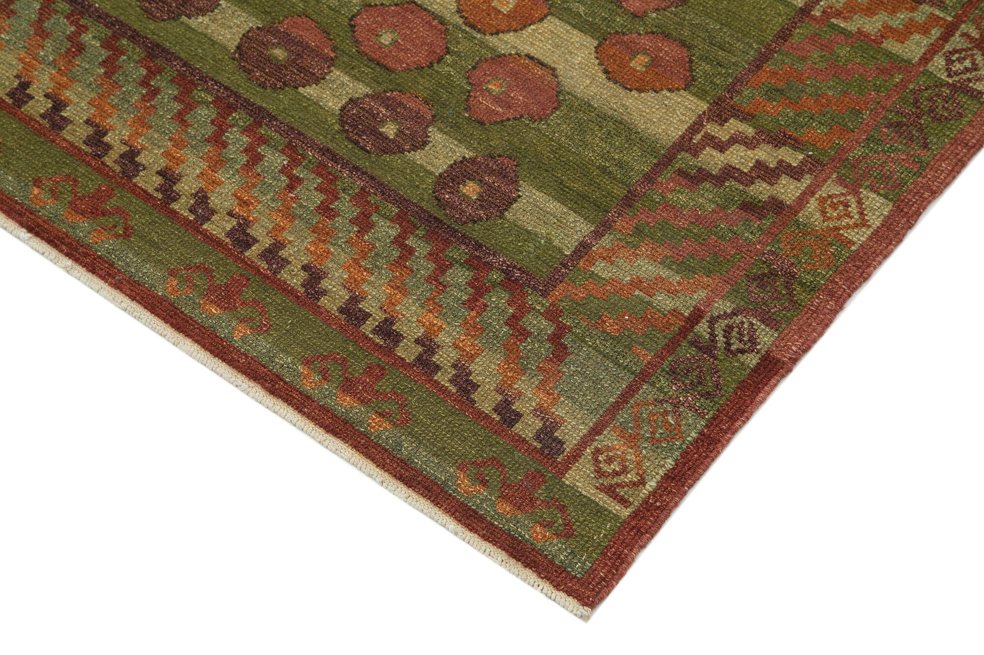 Handmade Wool Area Rug - Tebriz Red Classic Cotton Rug 8'x10'1'' Vintage Turkish Carpet