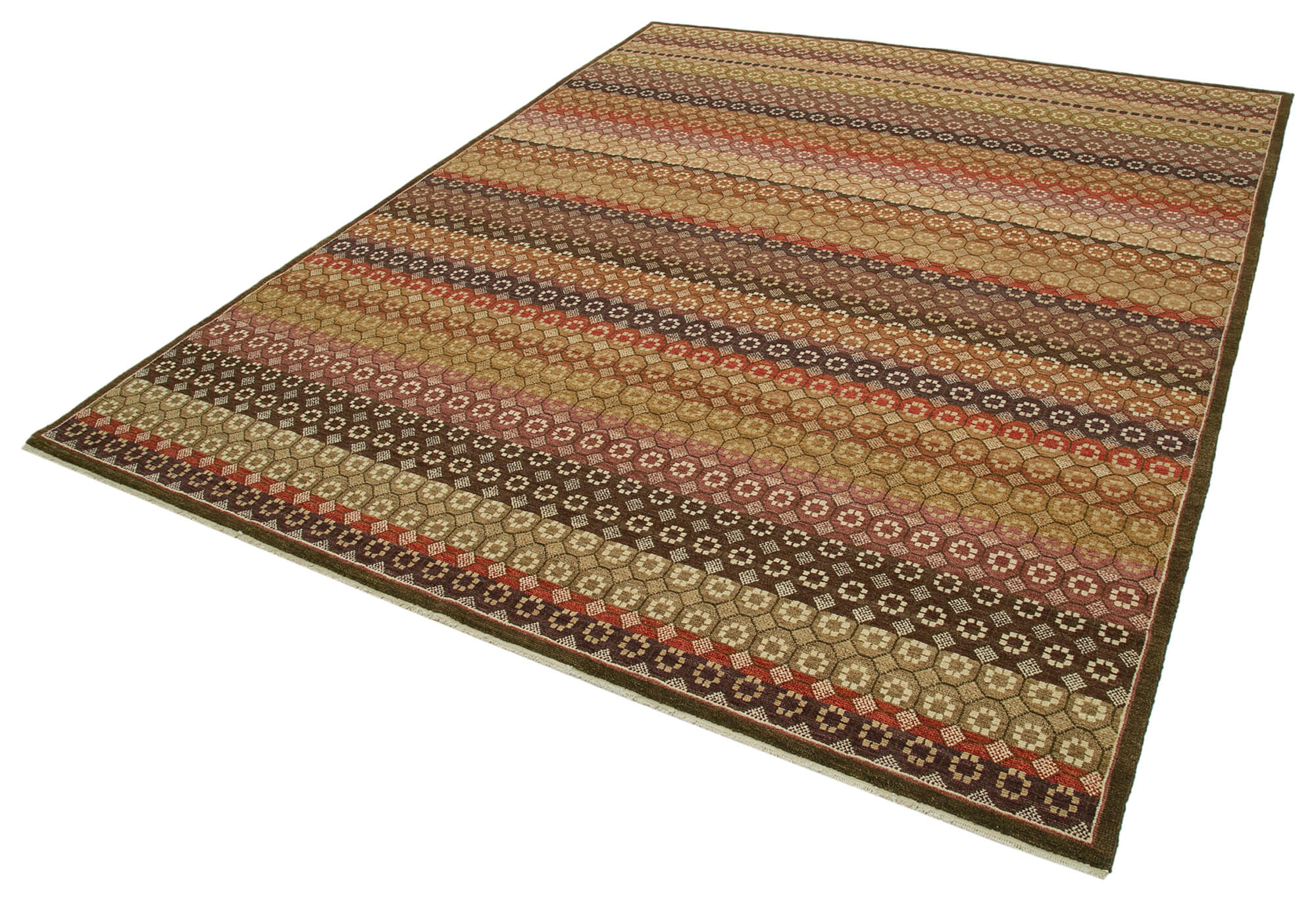Handmade Wool Area Rug | Authentic Turkish Carpet – Vintage Woven Area Rug 8'x9'11"