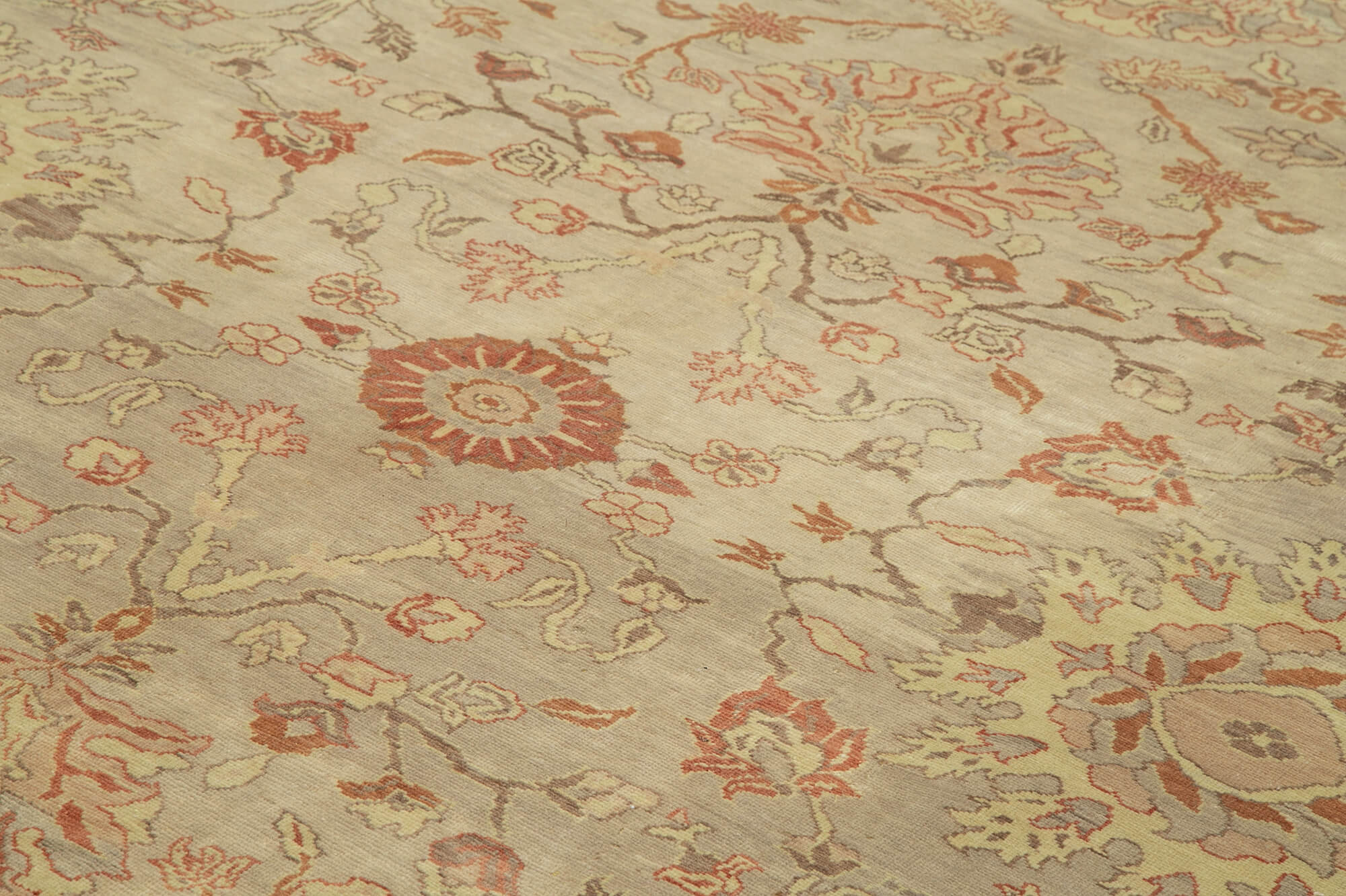 Handmade Area Rug – Classic Beige Turkish Hand Knotted Cotton Wool Carpet 9'9''x12'8''