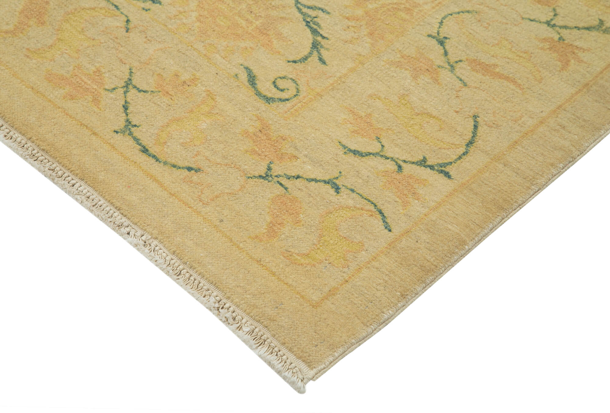 Handmade Wool Area Rug - Classic Beige Cotton Wool Rug 7'7'' x 9'2''