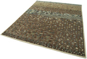Handmade Cotton Wool Rug – Classic Brown Vintage Turkish Carpet 6'6'' x 7'11''