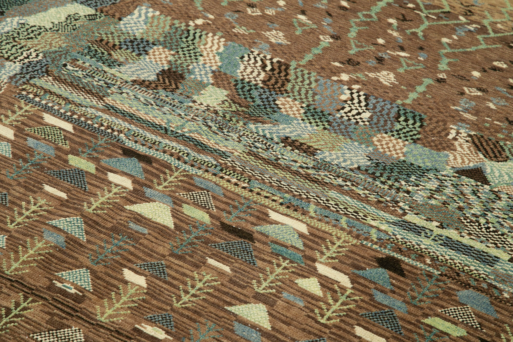 Handmade Cotton Wool Rug – Classic Brown Vintage Turkish Carpet 6'6'' x 7'11''