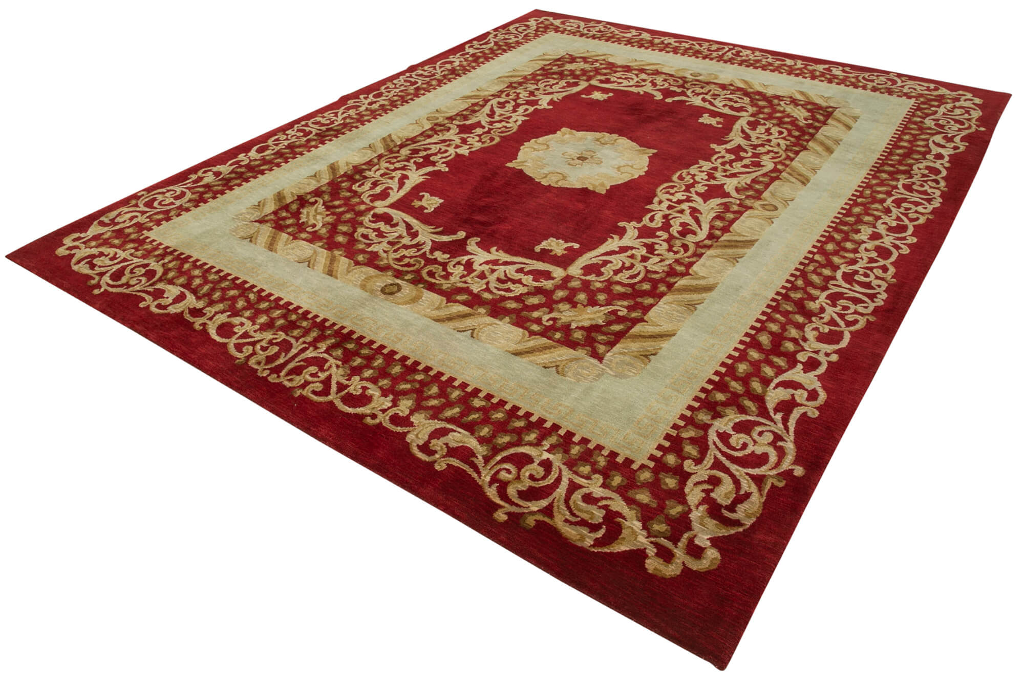 Handmade Wool Area Rug – Tebriz Classic Red Cotton Wool Carpet 8'2''x10'4''
