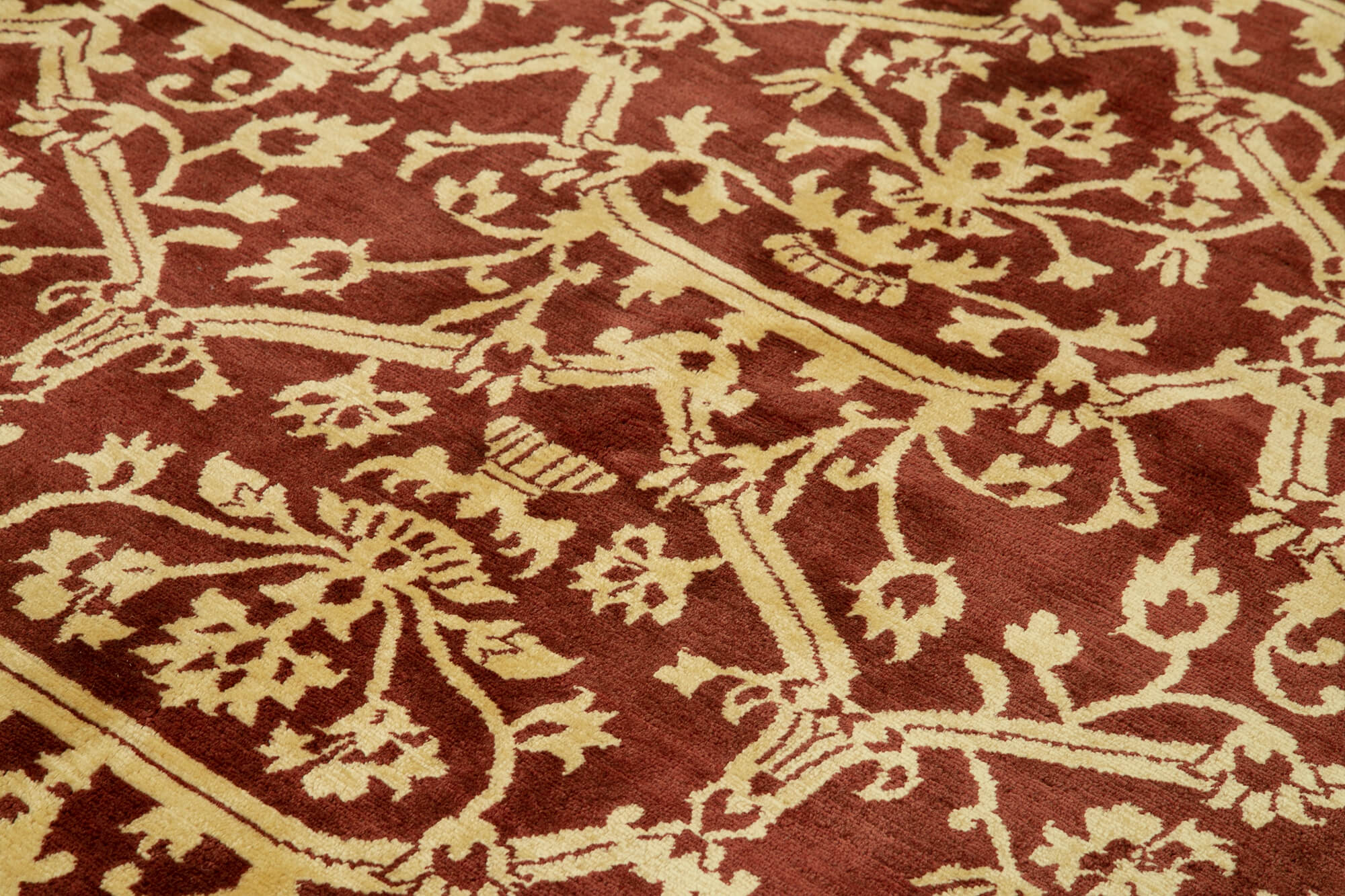 Handmade Wool Area Rug – Tebriz Red Classic Cotton Rug 8'4" x 10'0" by Agacan