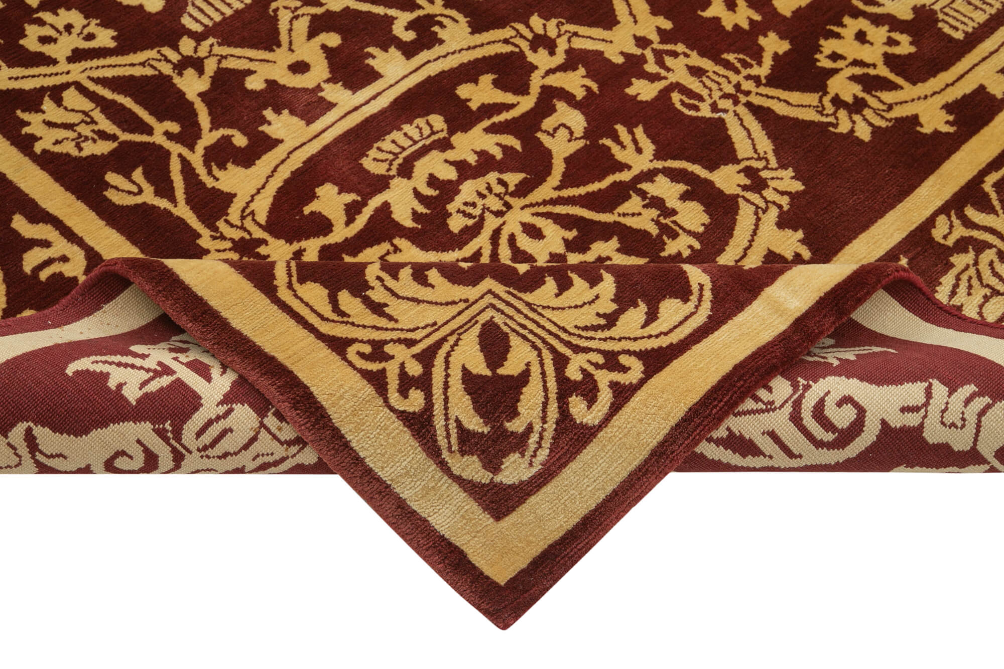 Handmade Wool Area Rug – Tebriz Red Classic Cotton Rug 8'4" x 10'0" by Agacan