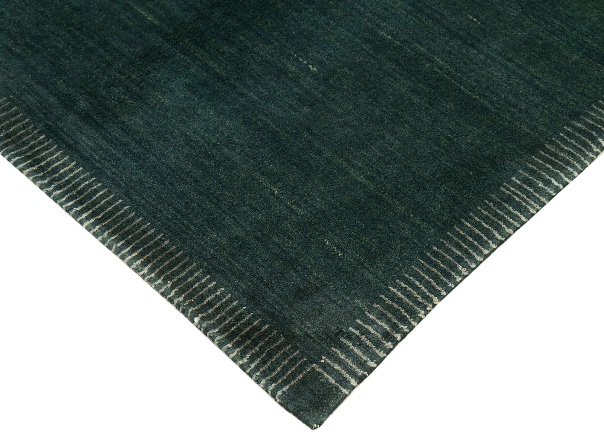 Handmade Wool Area Rug | Vintage Turkish Carpet Cotton Wool Classic Green 7'10''