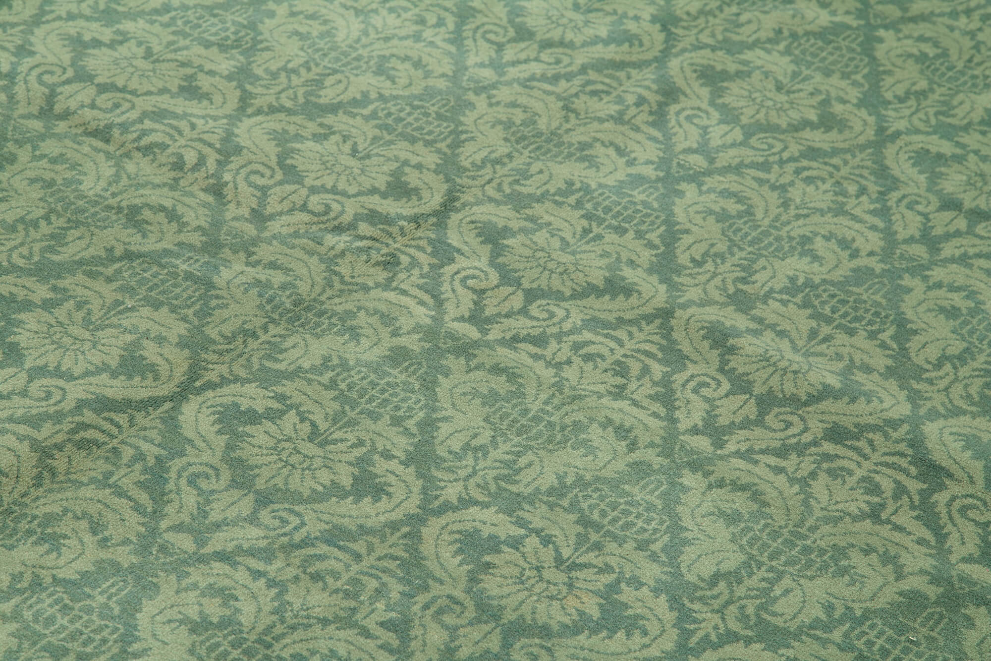 Handmade Area Rug – Tebriz Classic Turquoise Cotton Wool Vintage Carpet 8'6''x11'10''