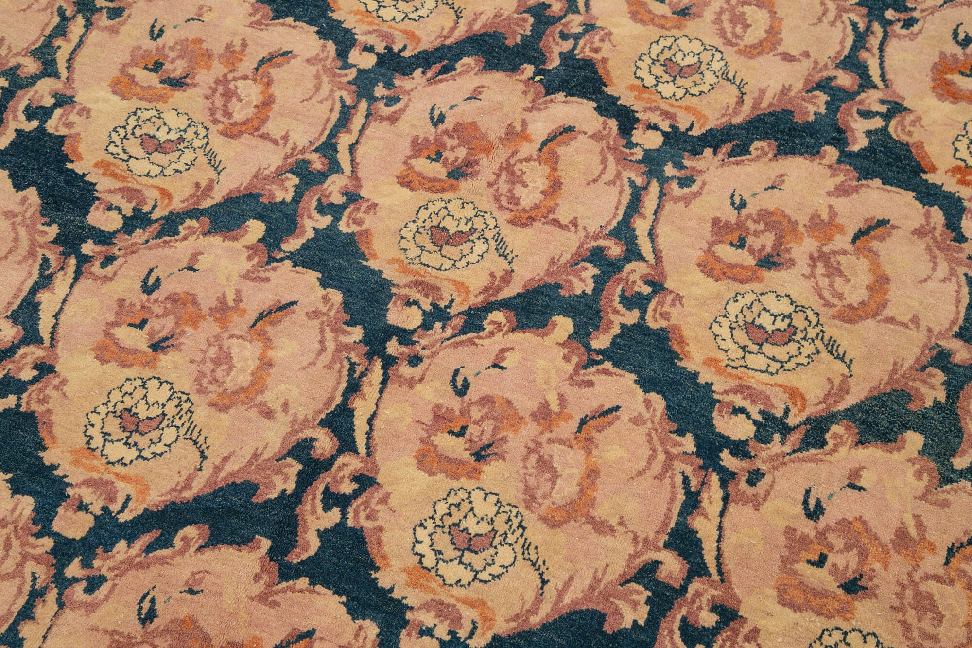 Handmade Wool Area Rug – Tebriz Classic Orange Cotton Wool Carpet 7'9" x 12'0"