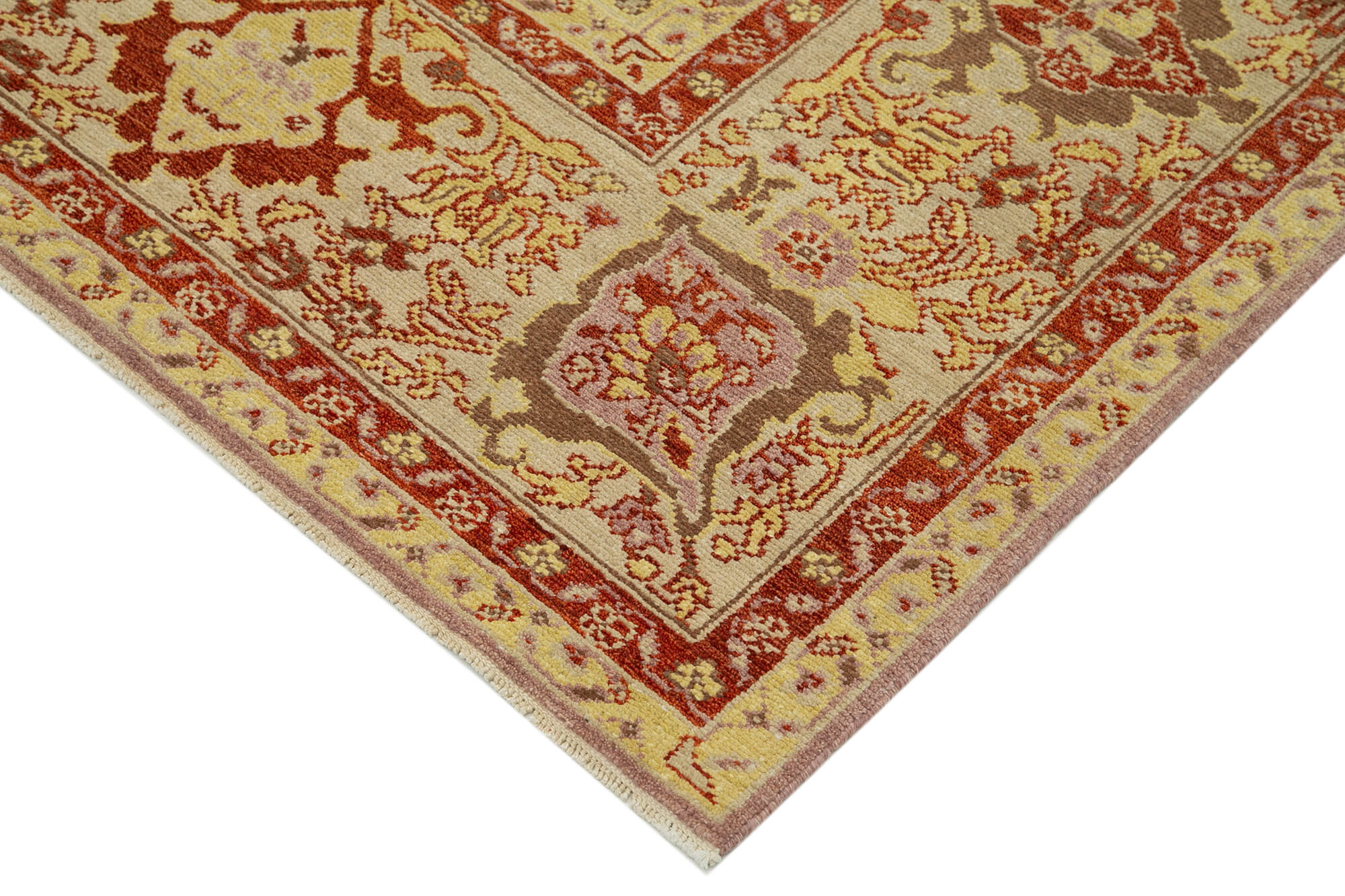 Tebriz Purple Classic Cotton Wool Handmade Area Rug 7'10'' x 10'1''