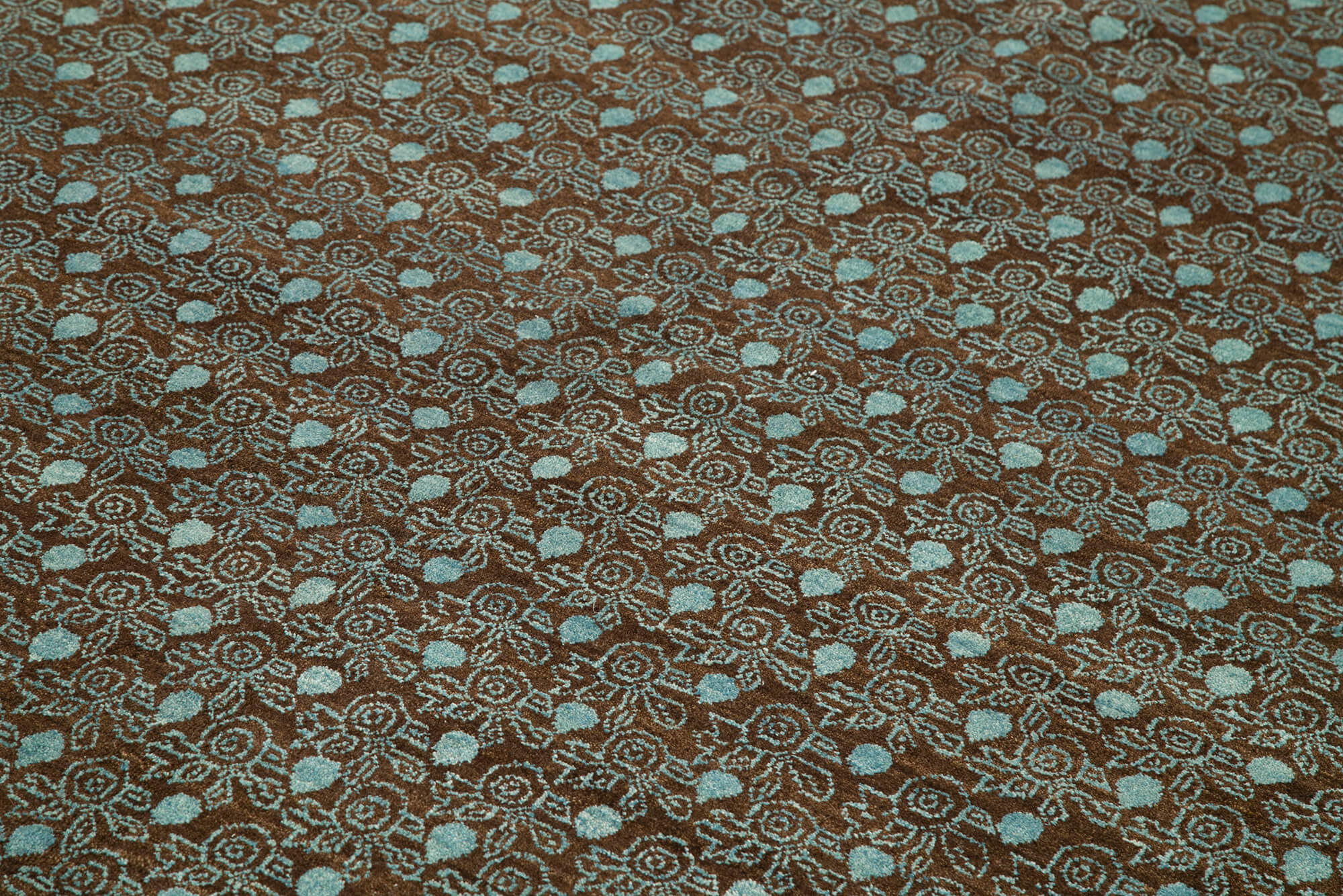 Handmade Area Rug - Tebriz Turquoise Vintage Hand Knotted Wool Carpet 5'11''x8'11''