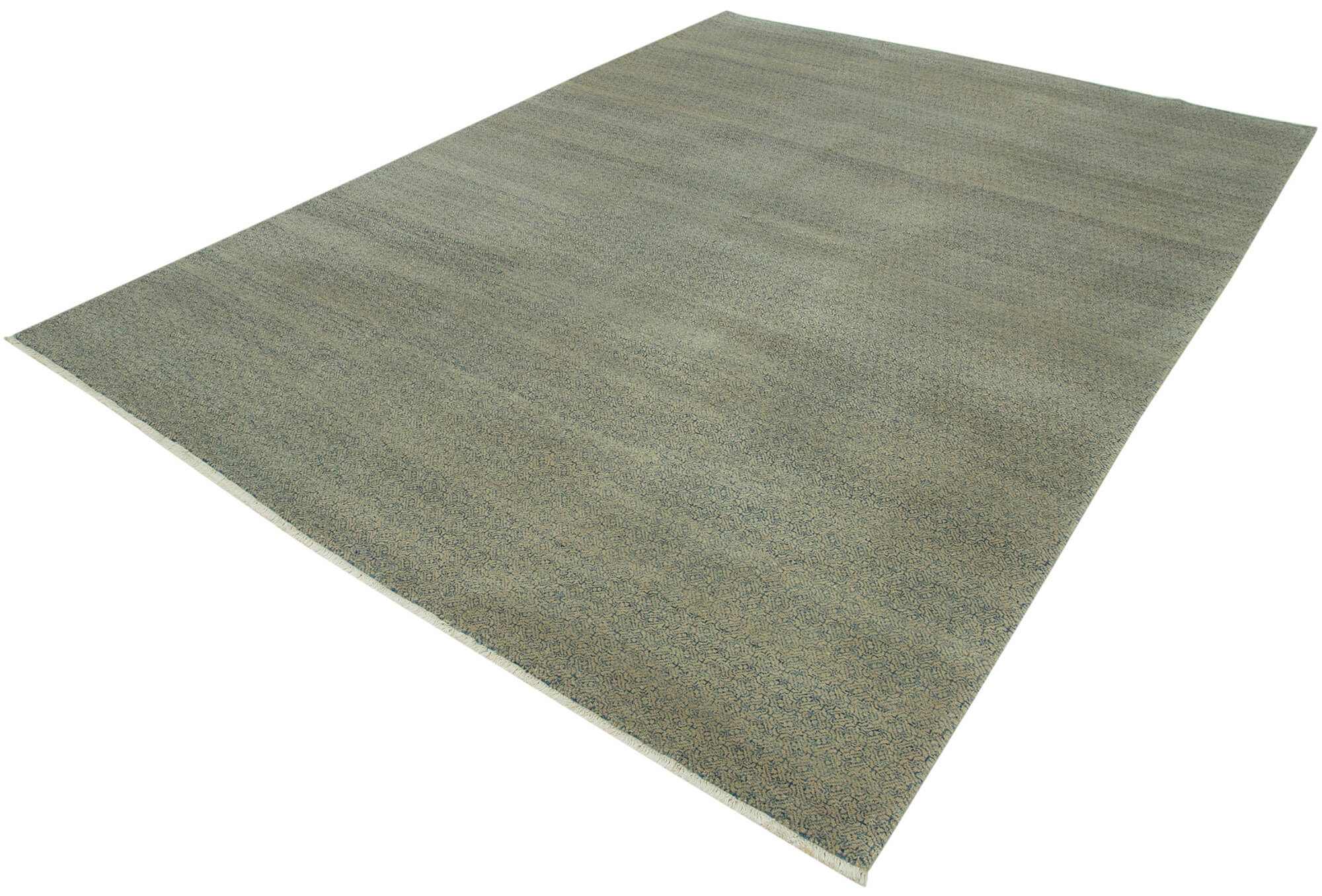 Handmade Wool Area Rug - Tebriz Grey Classic Cotton Wool Rug 7x10 Foot