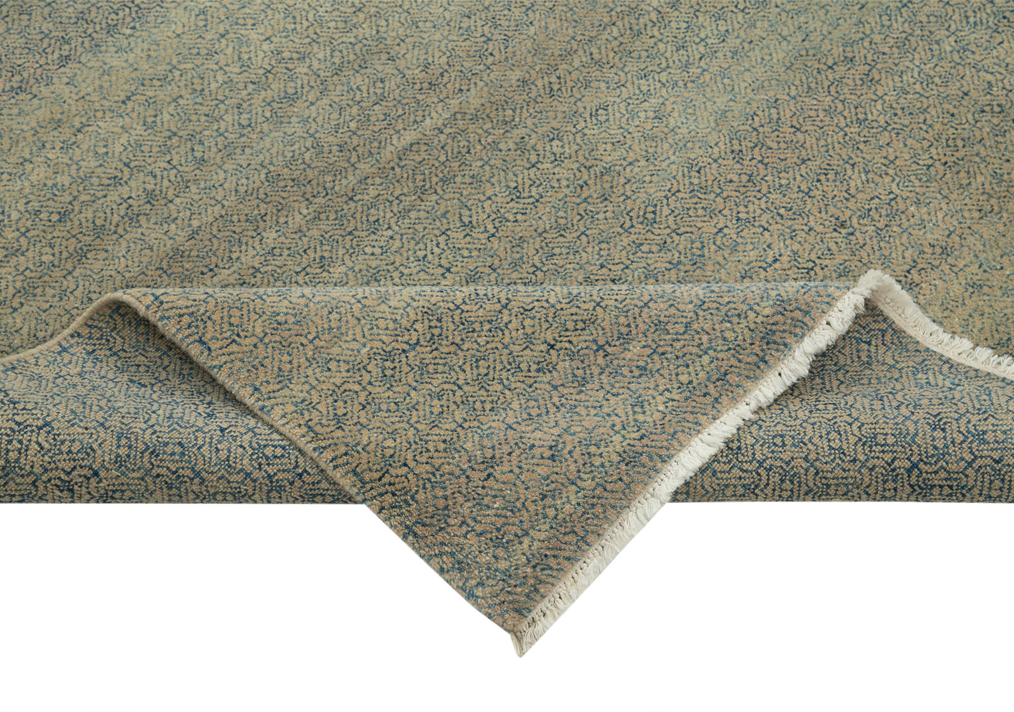 Handmade Wool Area Rug - Tebriz Grey Classic Cotton Wool Rug 7x10 Foot