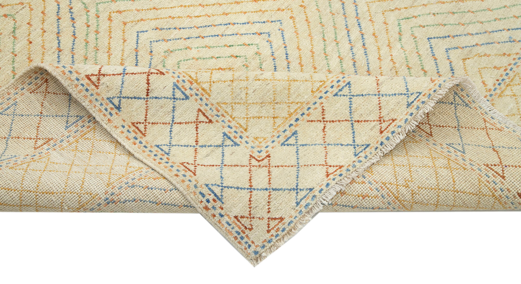 Handmade Wool Area Rug – Tebriz Classic Beige 6x9 Cotton Wool Rug by Agacan