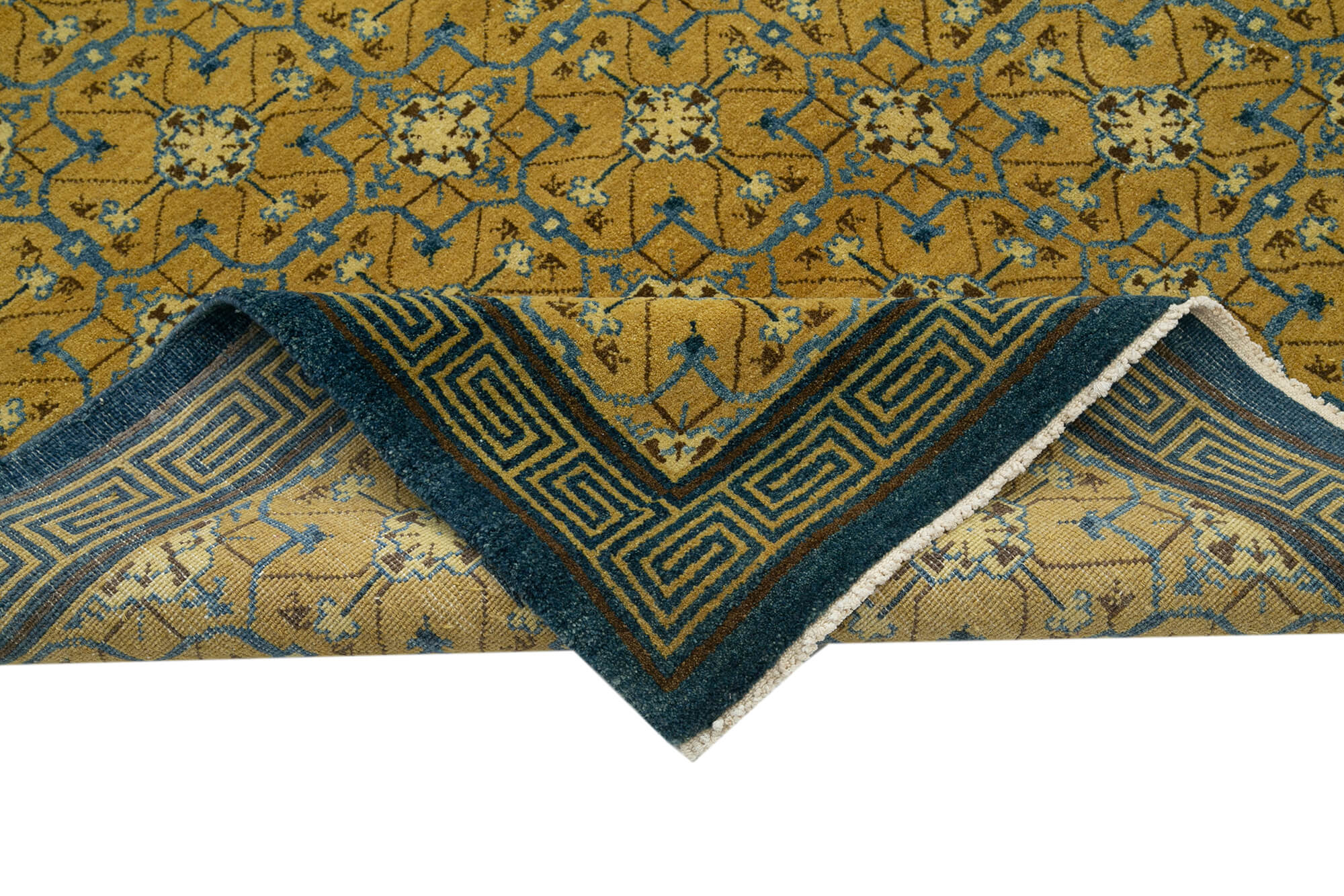 Handmade Wool Area Rug – Classic Green Rug | Vintage Turkish Carpet 5'10''x9'3''