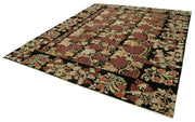 Handmade Wool Area Rug – Tebriz Black Classic Cotton Rug 8'11''x11'1'' Durable Soft