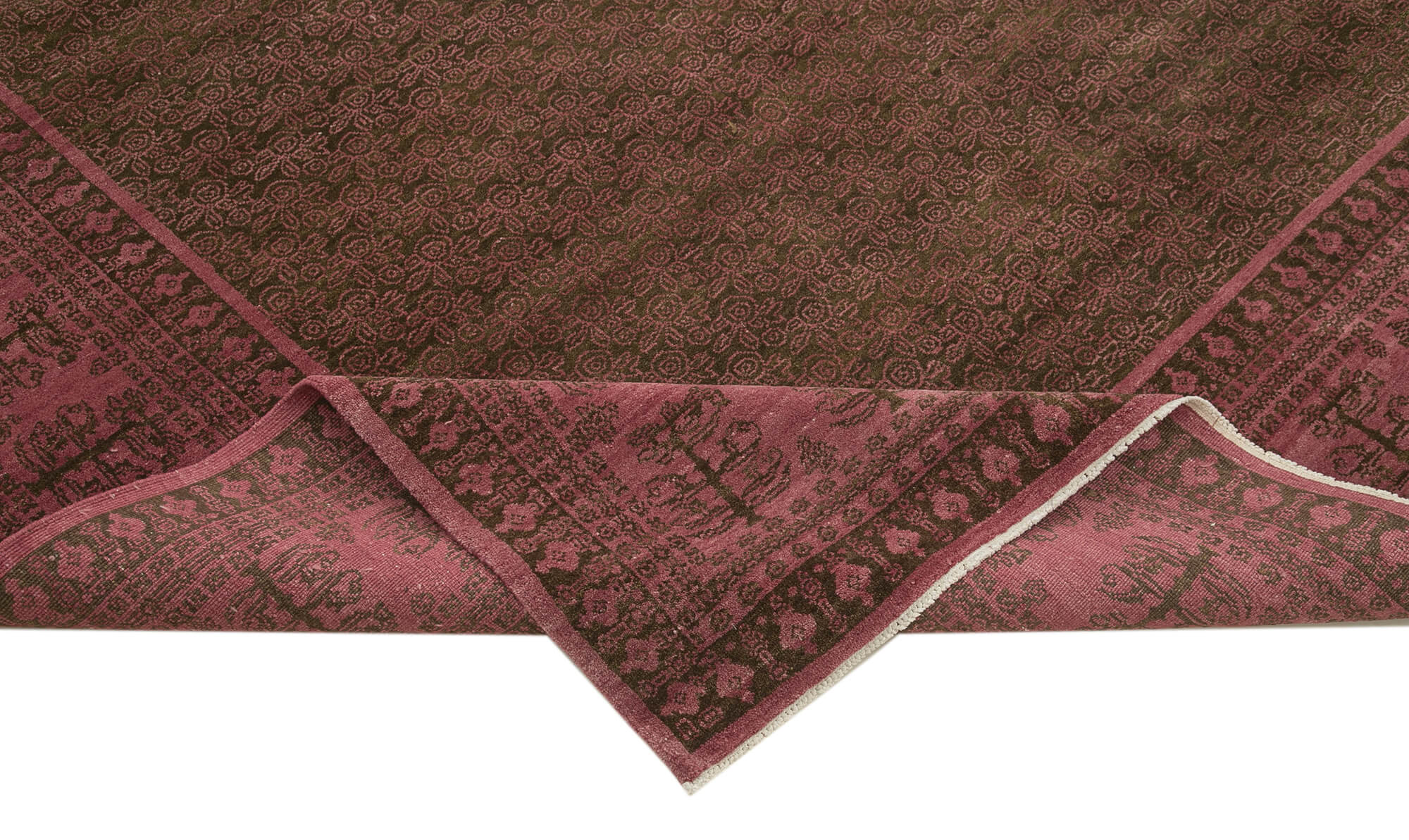 Handmade Area Rug - Classic Pink Turkish Hand Knotted Wool Carpet 7'10''x10'