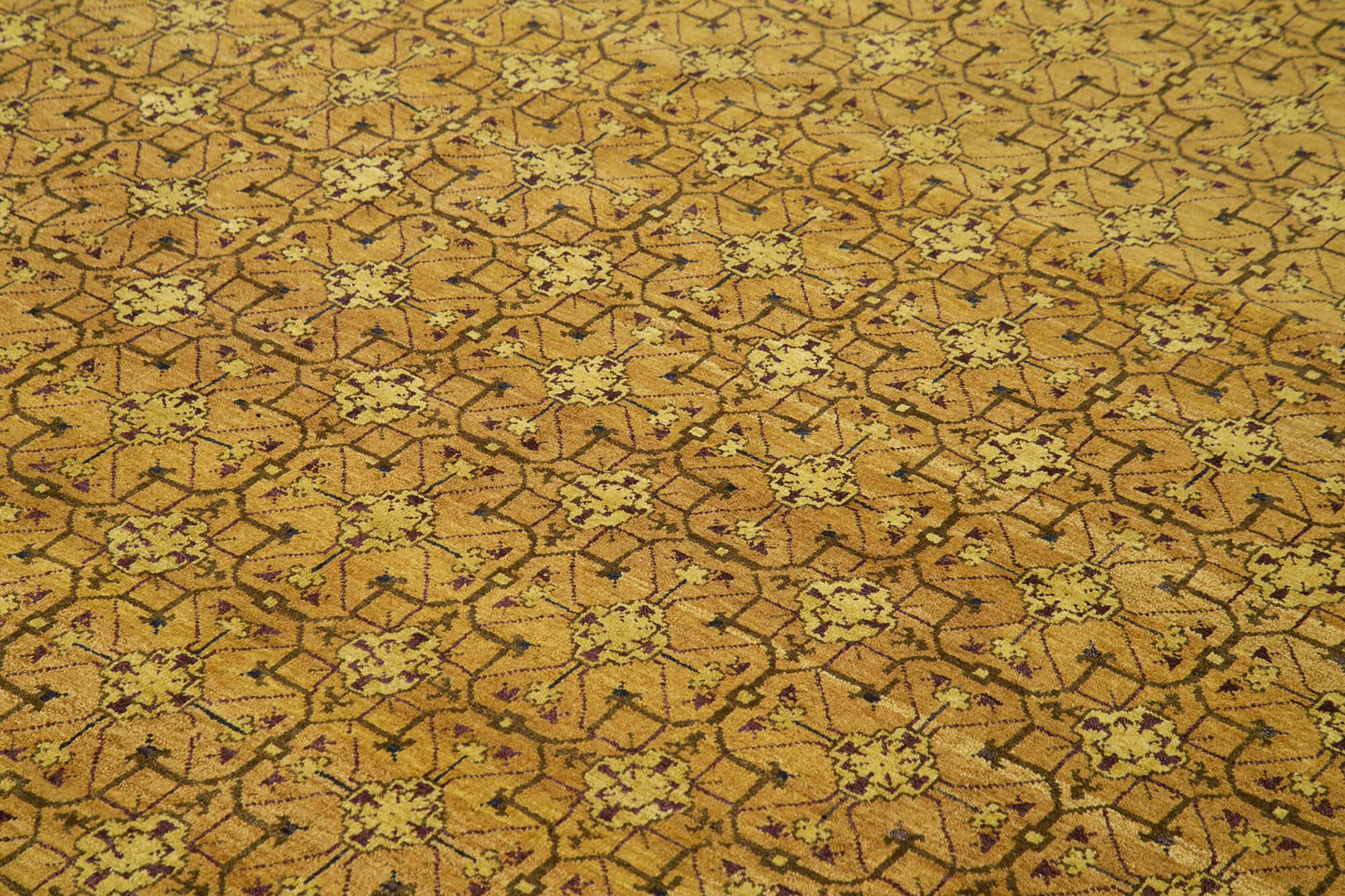 Tebriz Yellow Classic Cotton Wool Handmade Area Rug 8'0'' x 10'0''