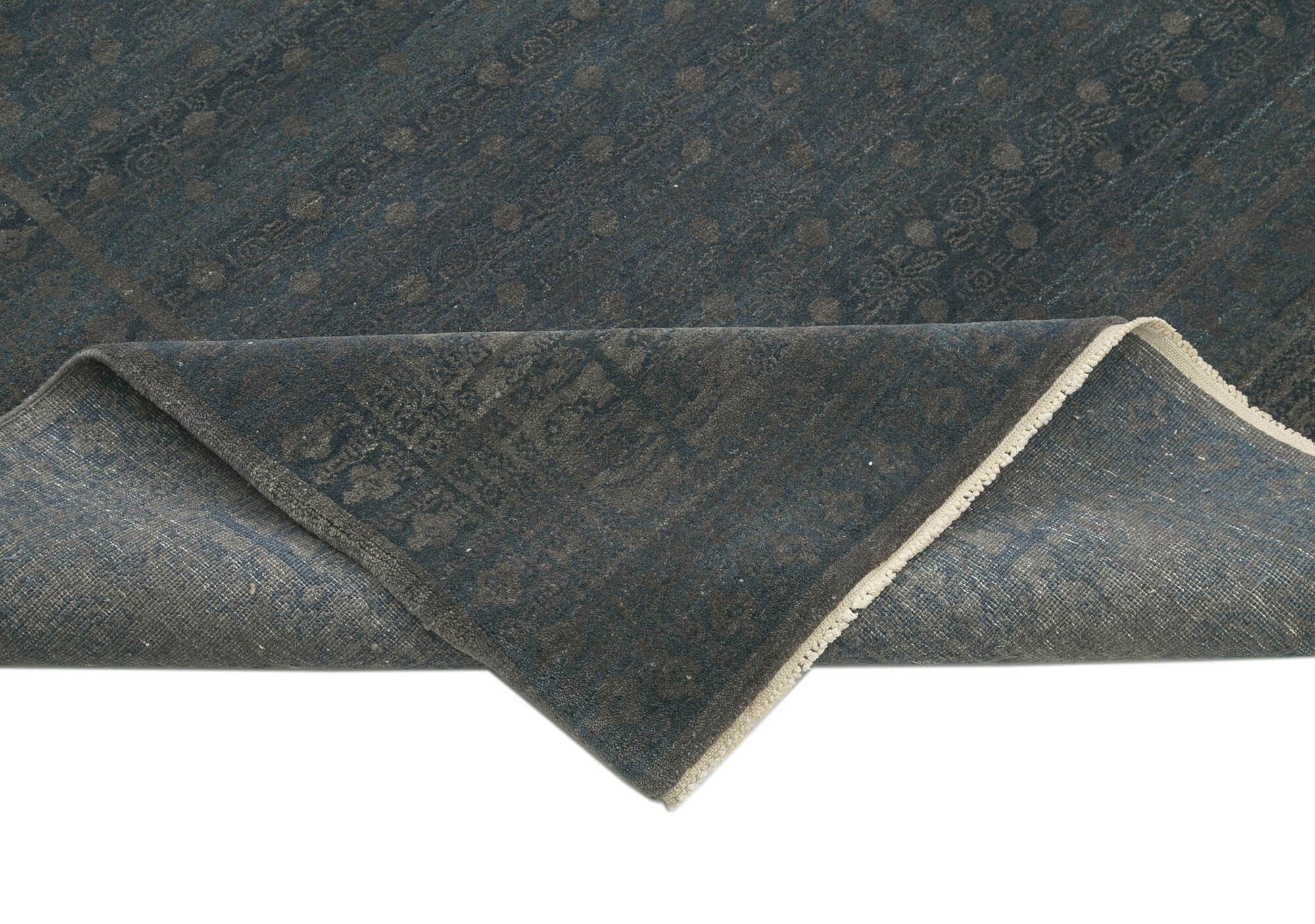 Handmade Area Rug – Turkish Hand Knotted Blue Classic Wool Cotton Carpet 8'10"x12'2"