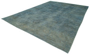 Handmade Wool Area Rug – Classic Blue Tebriz Cotton Wool Carpet 11'3''x14'10''